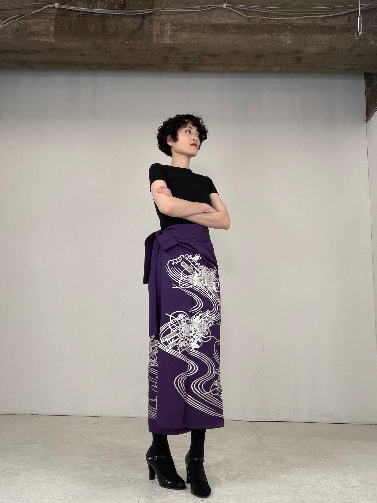 IROTOME SKIRT UPCYCLED FROM JAPANESE KIMONO "IRO130"