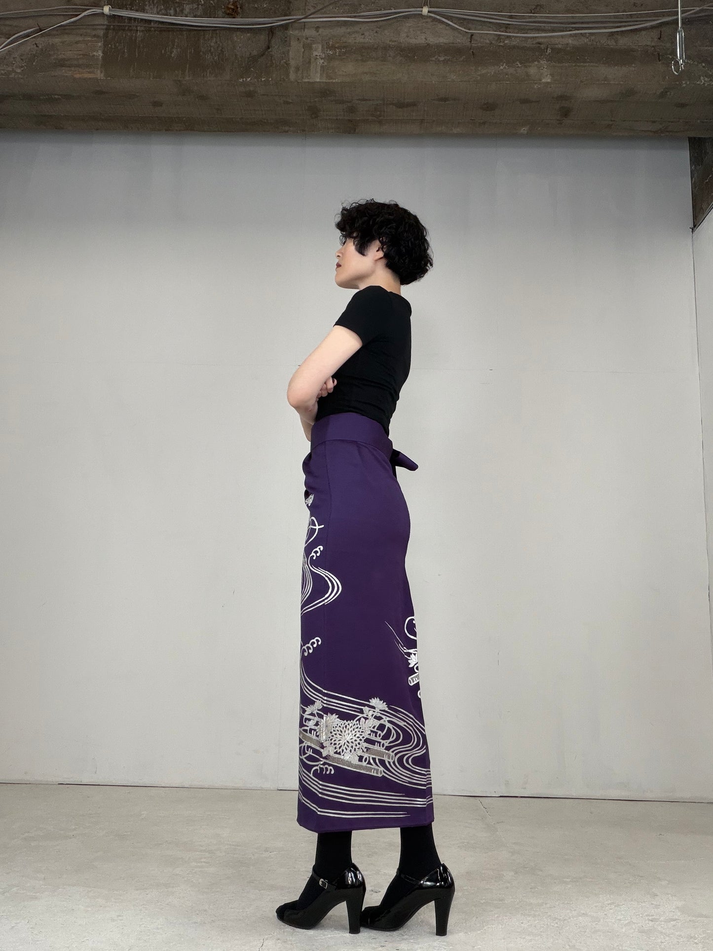 IROTOME SKIRT UPCYCLED FROM JAPANESE KIMONO "IRO130"