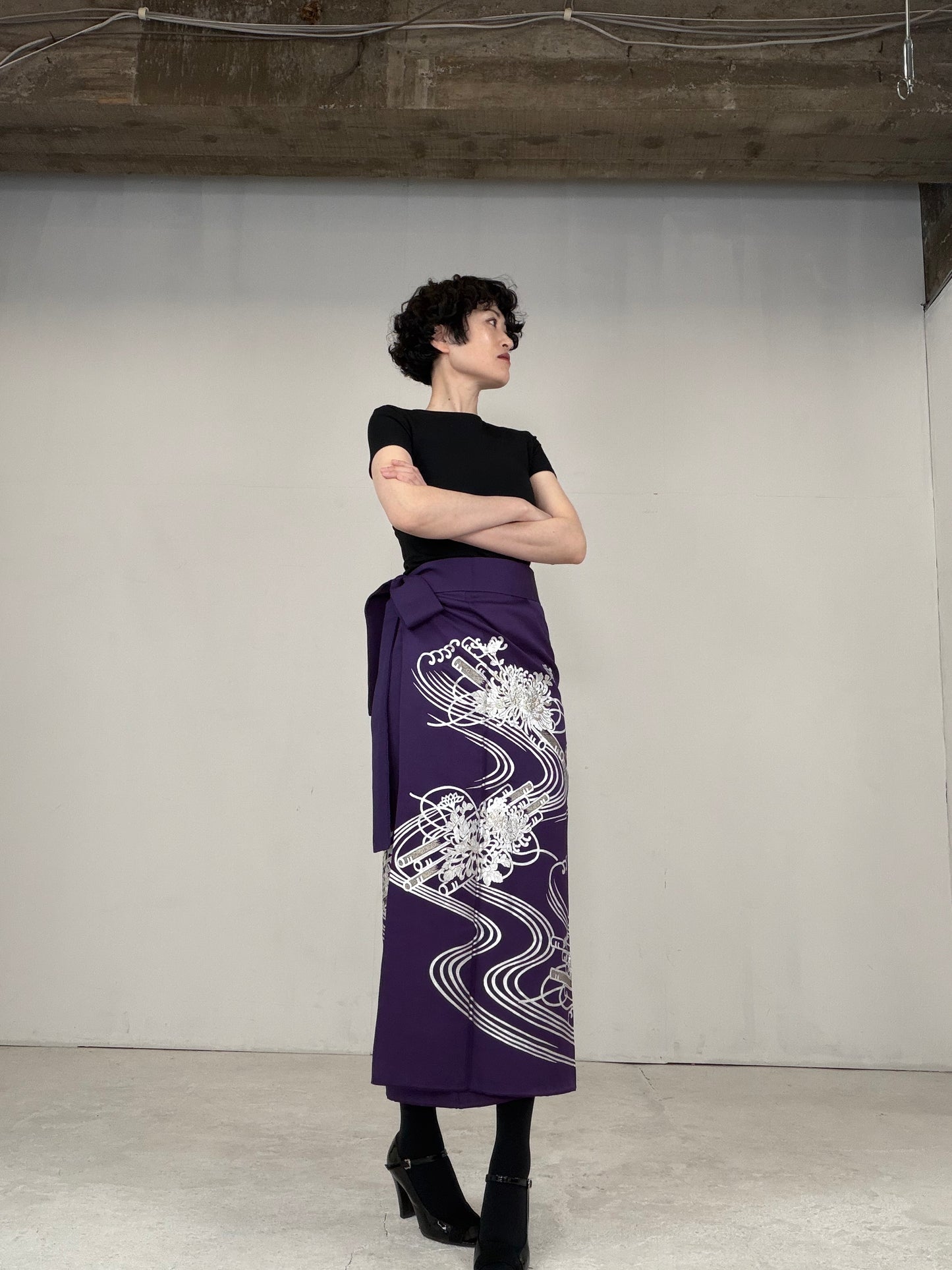 IROTOME SKIRT UPCYCLED FROM JAPANESE KIMONO "IRO130"