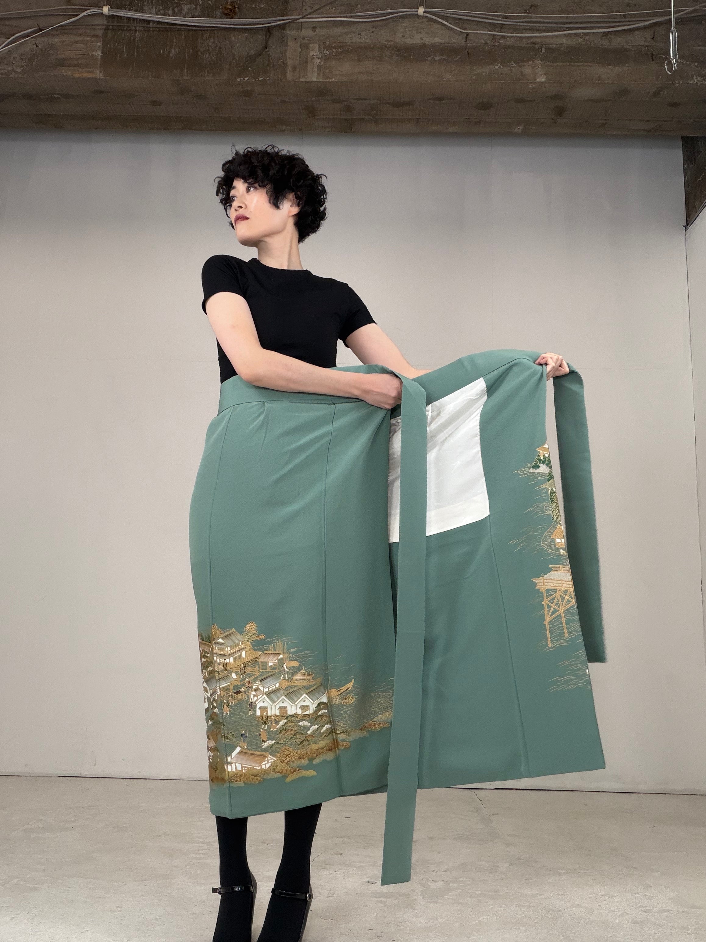 IROTOME SKIRT UPCYCLED FROM JAPANESE KIMONO IRO129 MACHIKO KIMONO IROTOME SKIRT UPCYCLED FROM JAPANESE KIMONO IRO129 MACHIKO KIMONO