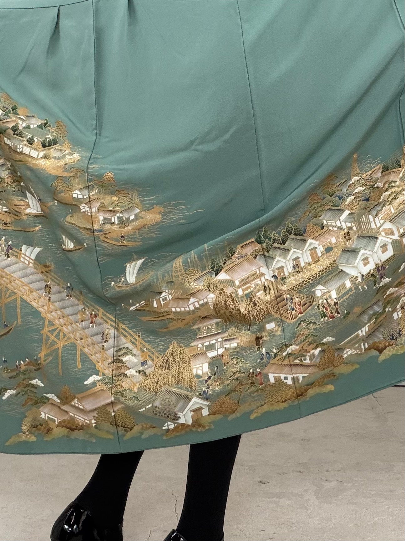 IROTOME SKIRT UPCYCLED FROM JAPANESE KIMONO "IRO129"