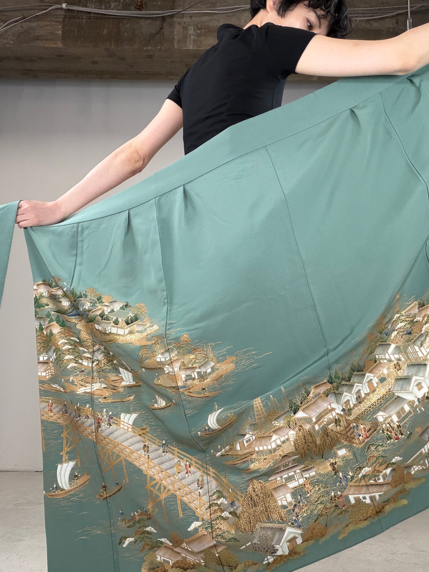 IROTOME SKIRT UPCYCLED FROM JAPANESE KIMONO "IRO129"