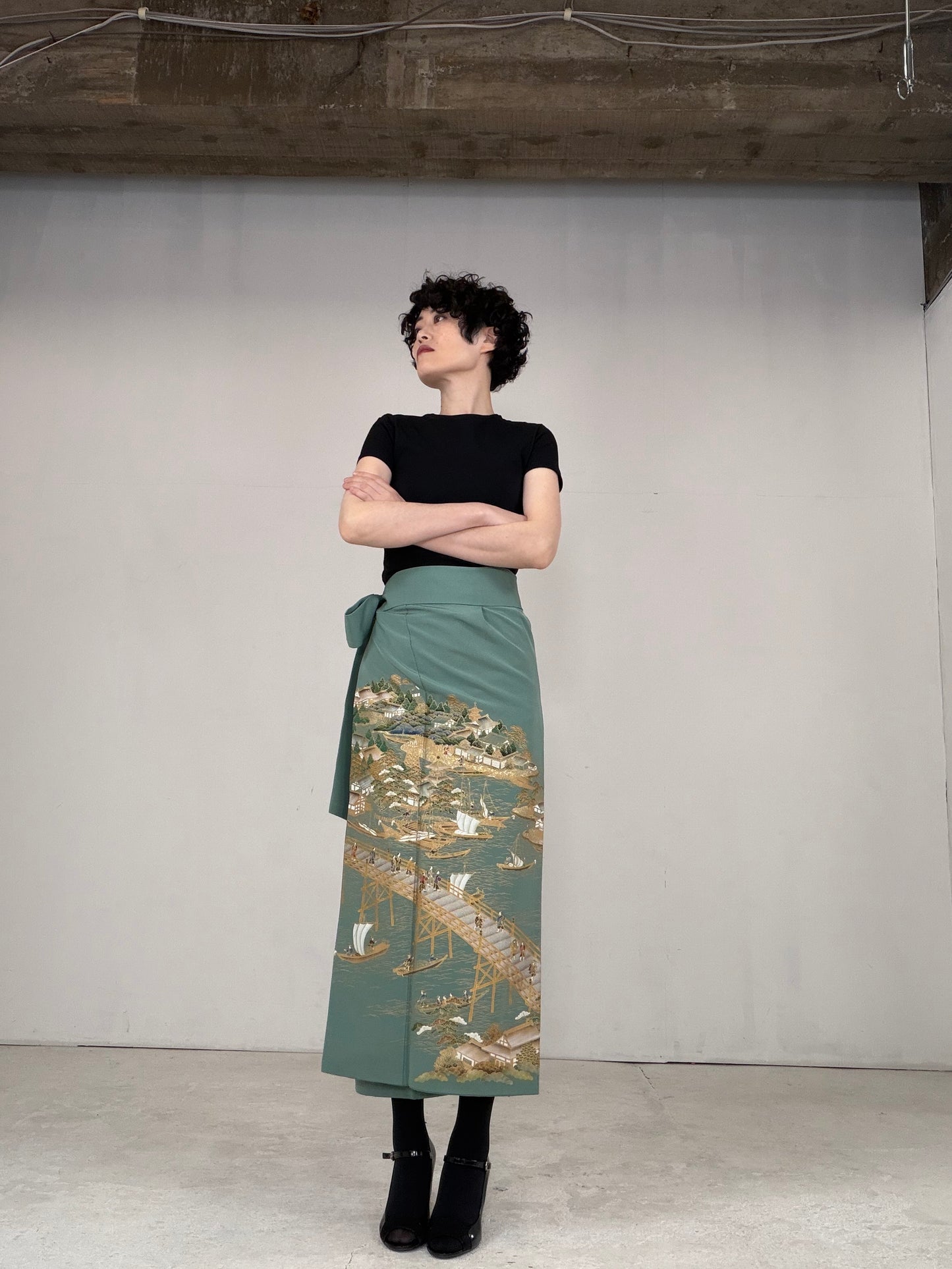 IROTOME SKIRT UPCYCLED FROM JAPANESE KIMONO "IRO129"