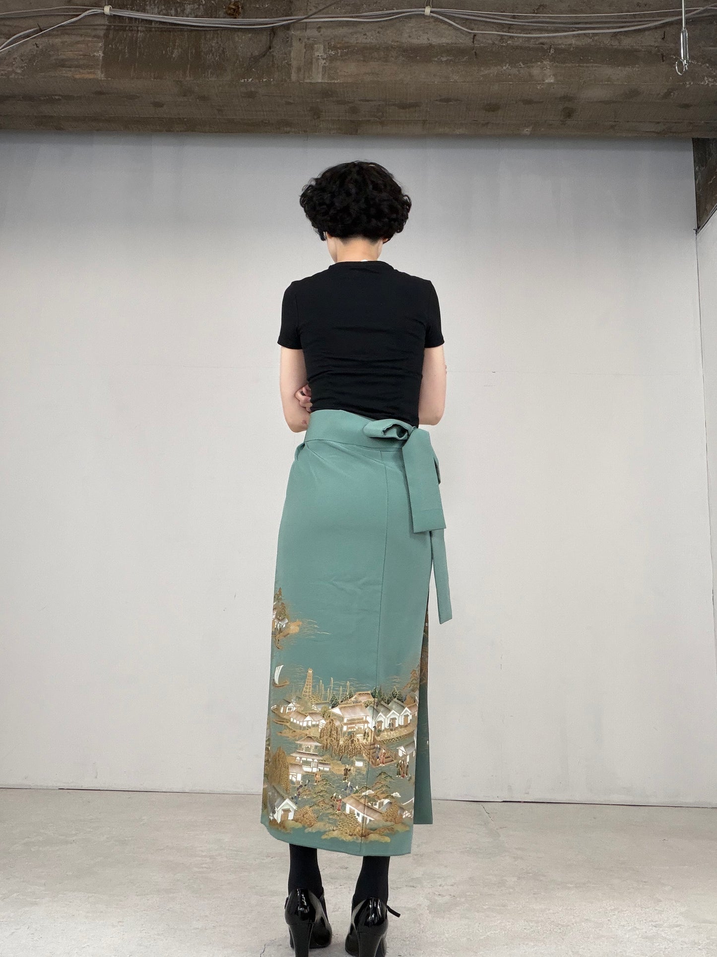 IROTOME SKIRT UPCYCLED FROM JAPANESE KIMONO "IRO129"