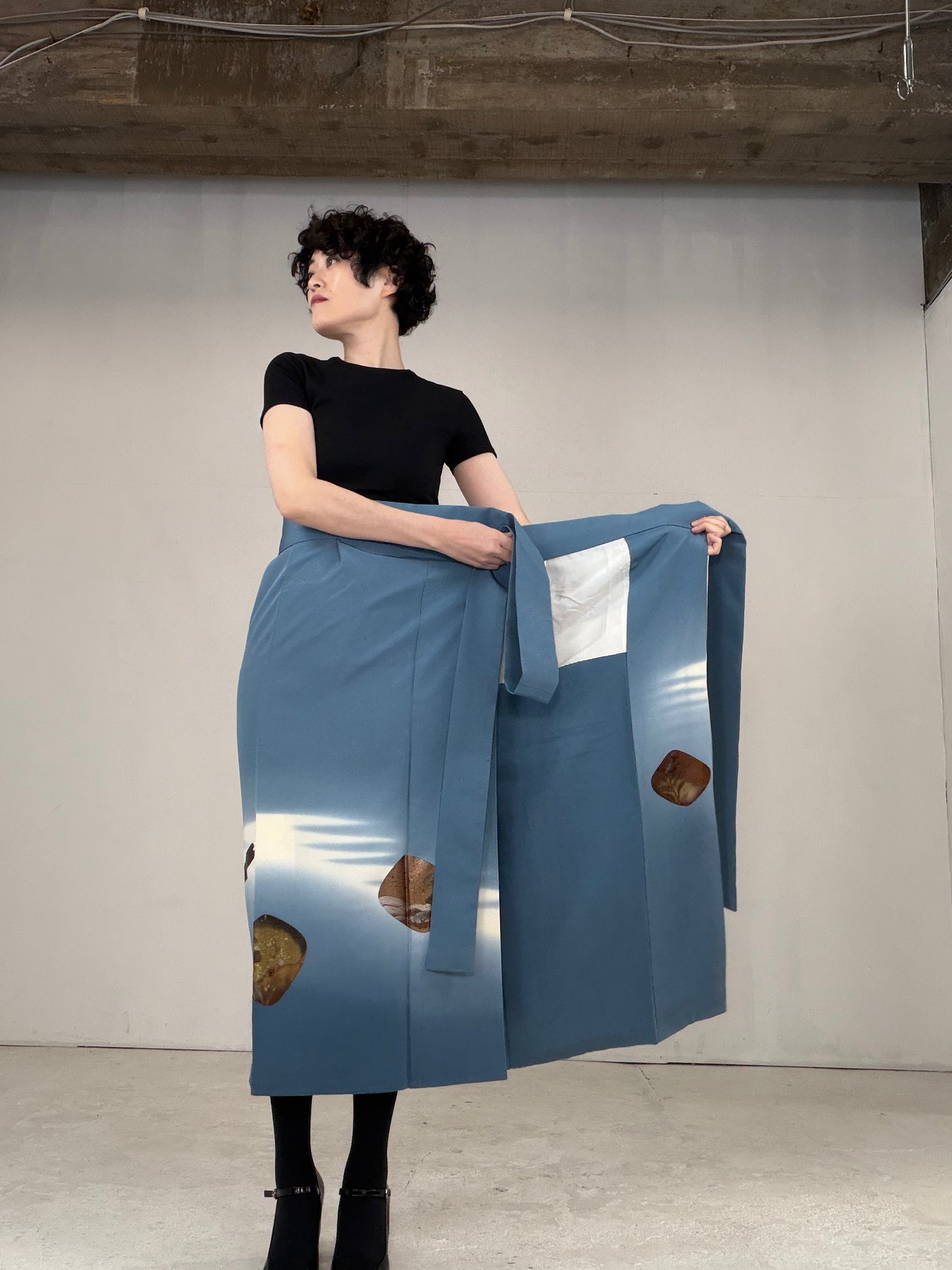 IROTOME SKIRT UPCYCLED FROM JAPANESE KIMONO "IRO128"