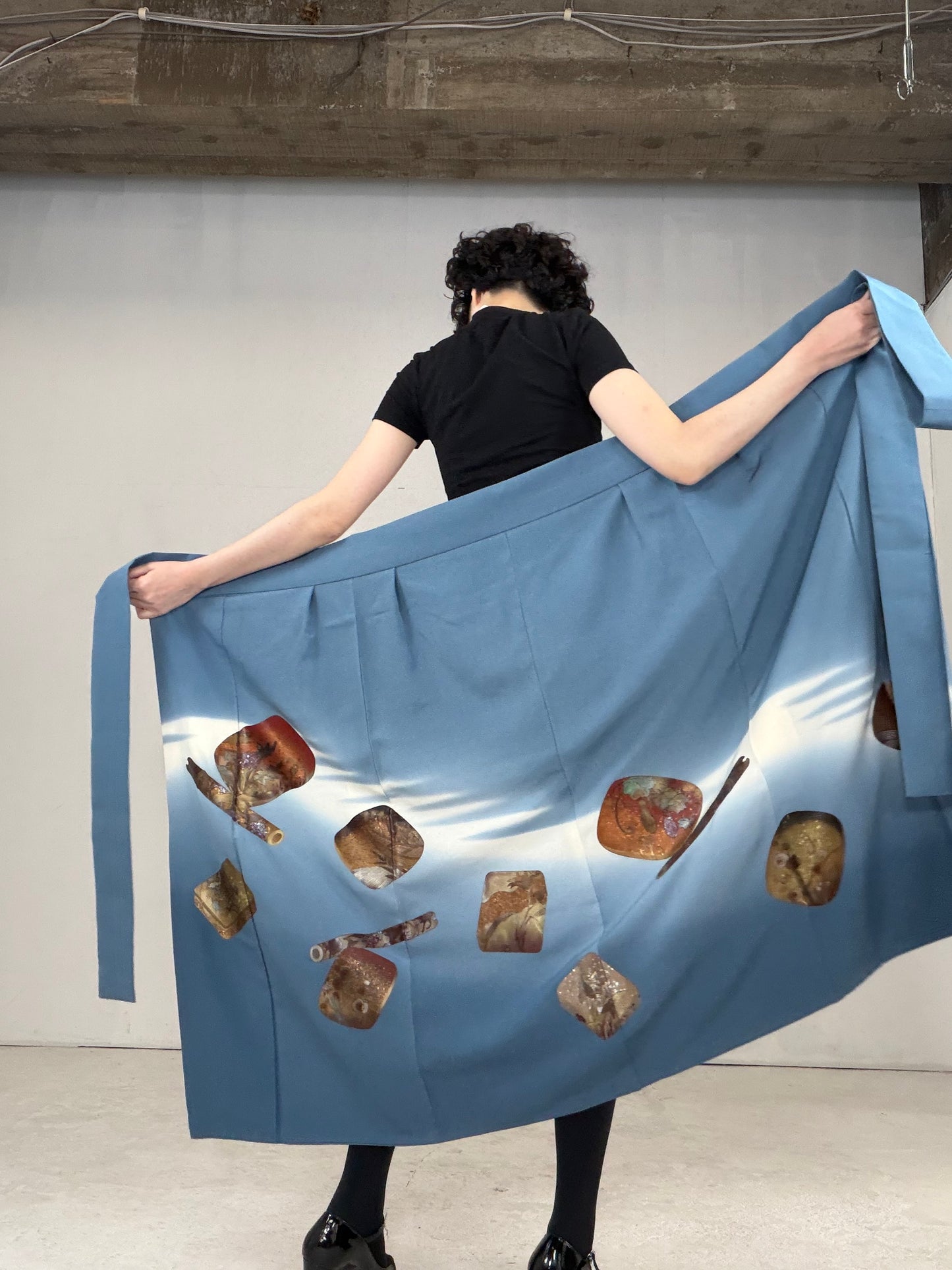 IROTOME SKIRT UPCYCLED FROM JAPANESE KIMONO "IRO128"