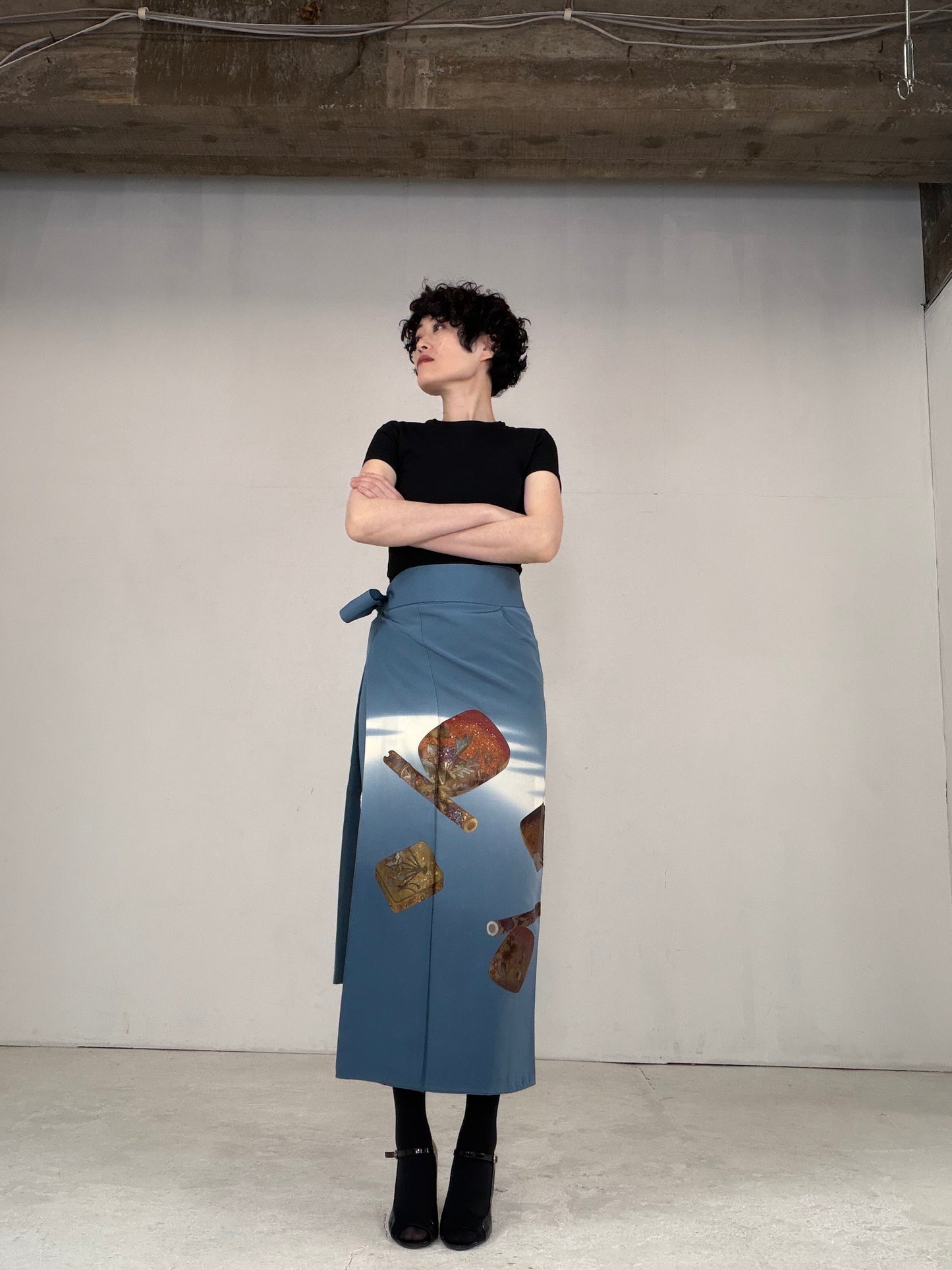 IROTOME SKIRT UPCYCLED FROM JAPANESE KIMONO "IRO128"