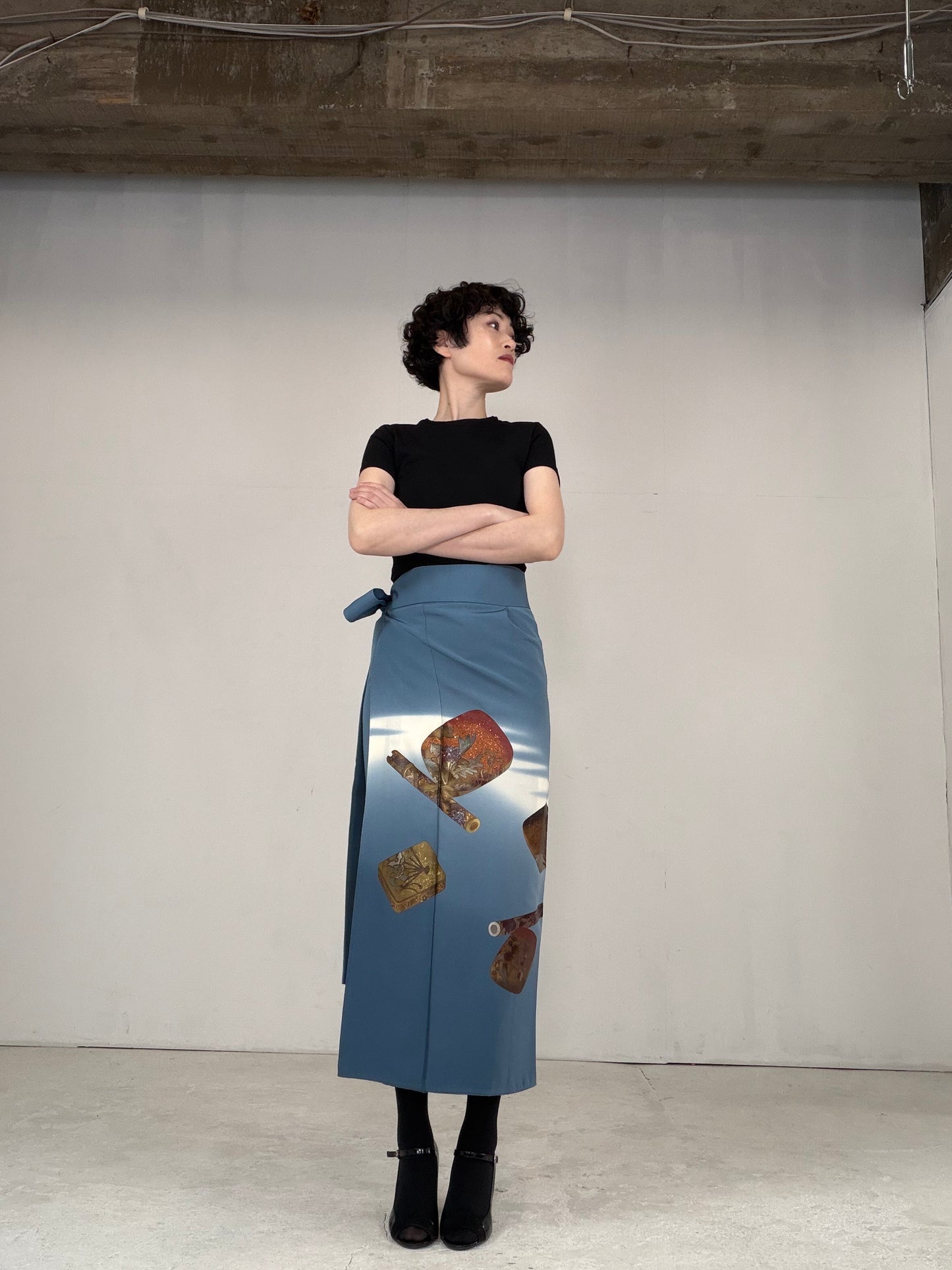 IROTOME SKIRT UPCYCLED FROM JAPANESE KIMONO "IRO128"