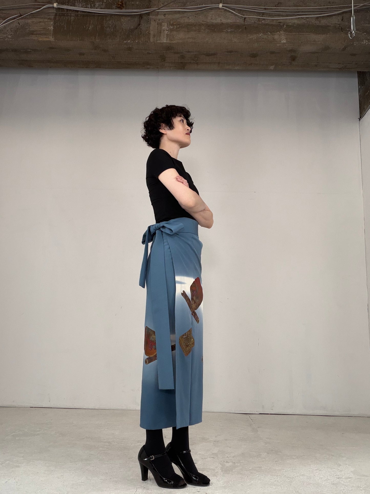 IROTOME SKIRT UPCYCLED FROM JAPANESE KIMONO "IRO128"