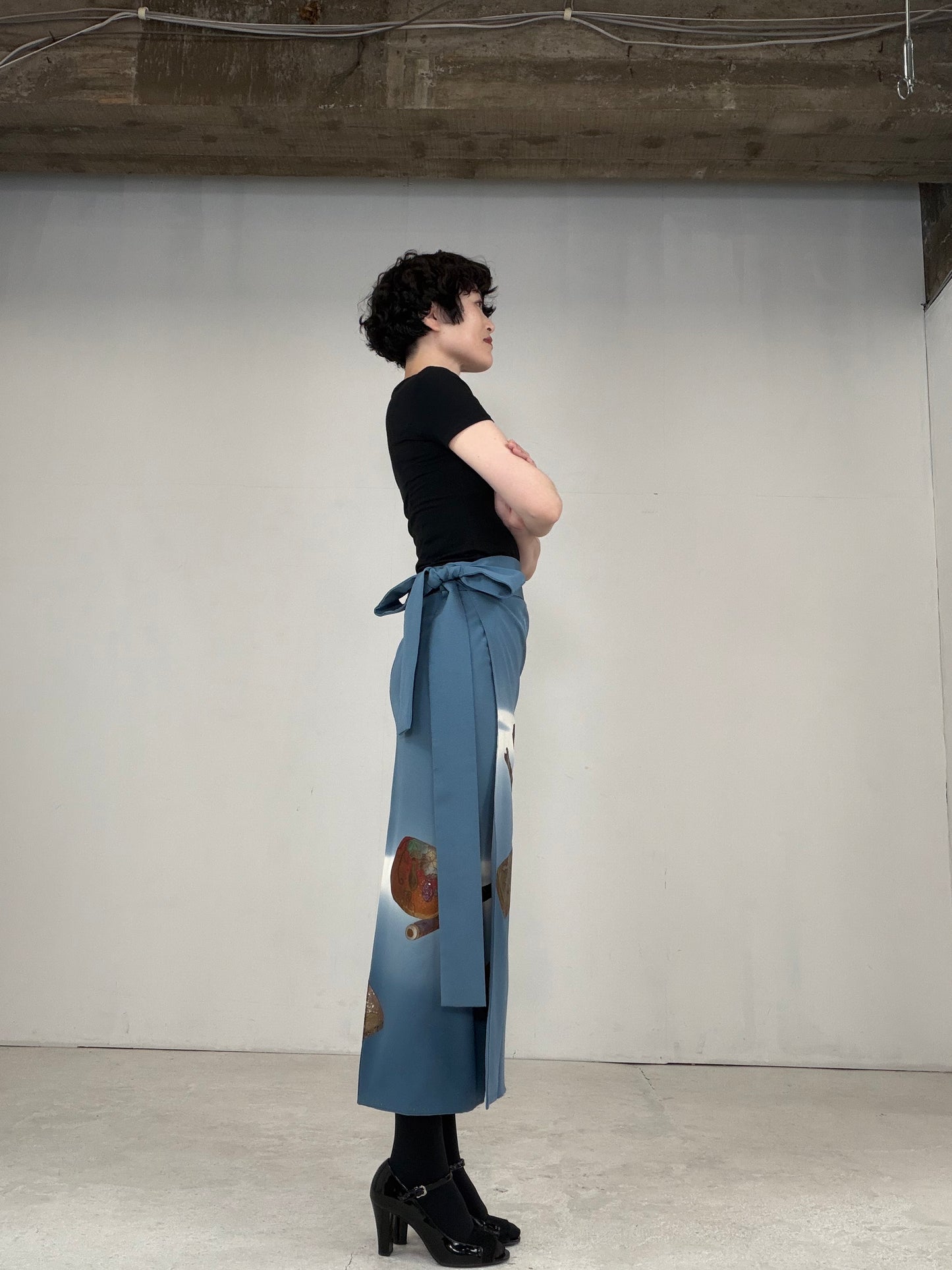 IROTOME SKIRT UPCYCLED FROM JAPANESE KIMONO "IRO128"