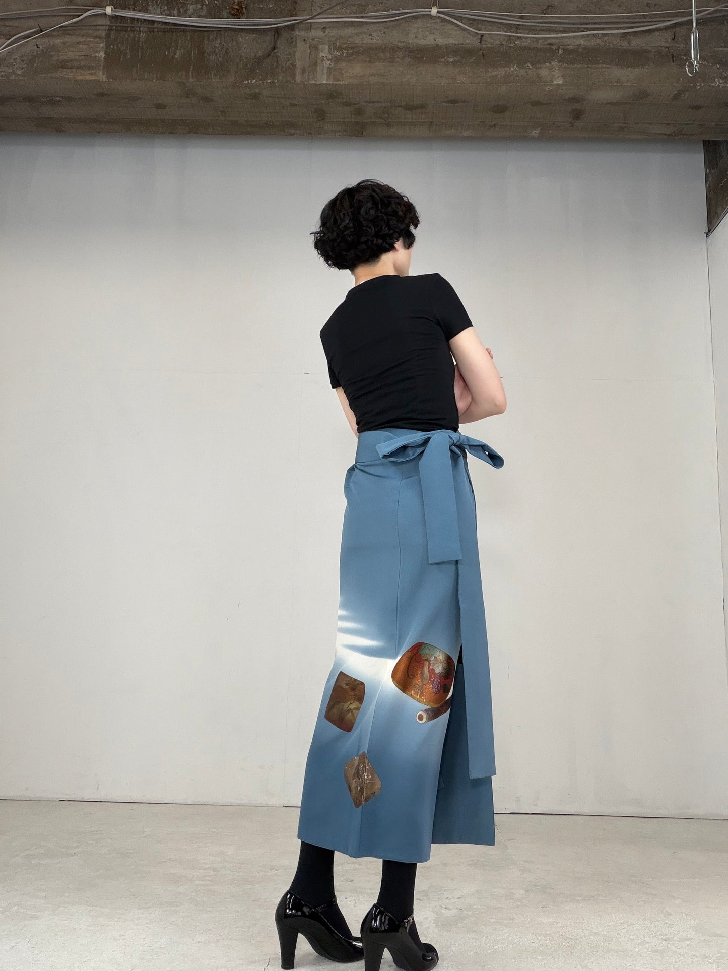IROTOME SKIRT UPCYCLED FROM JAPANESE KIMONO "IRO128"