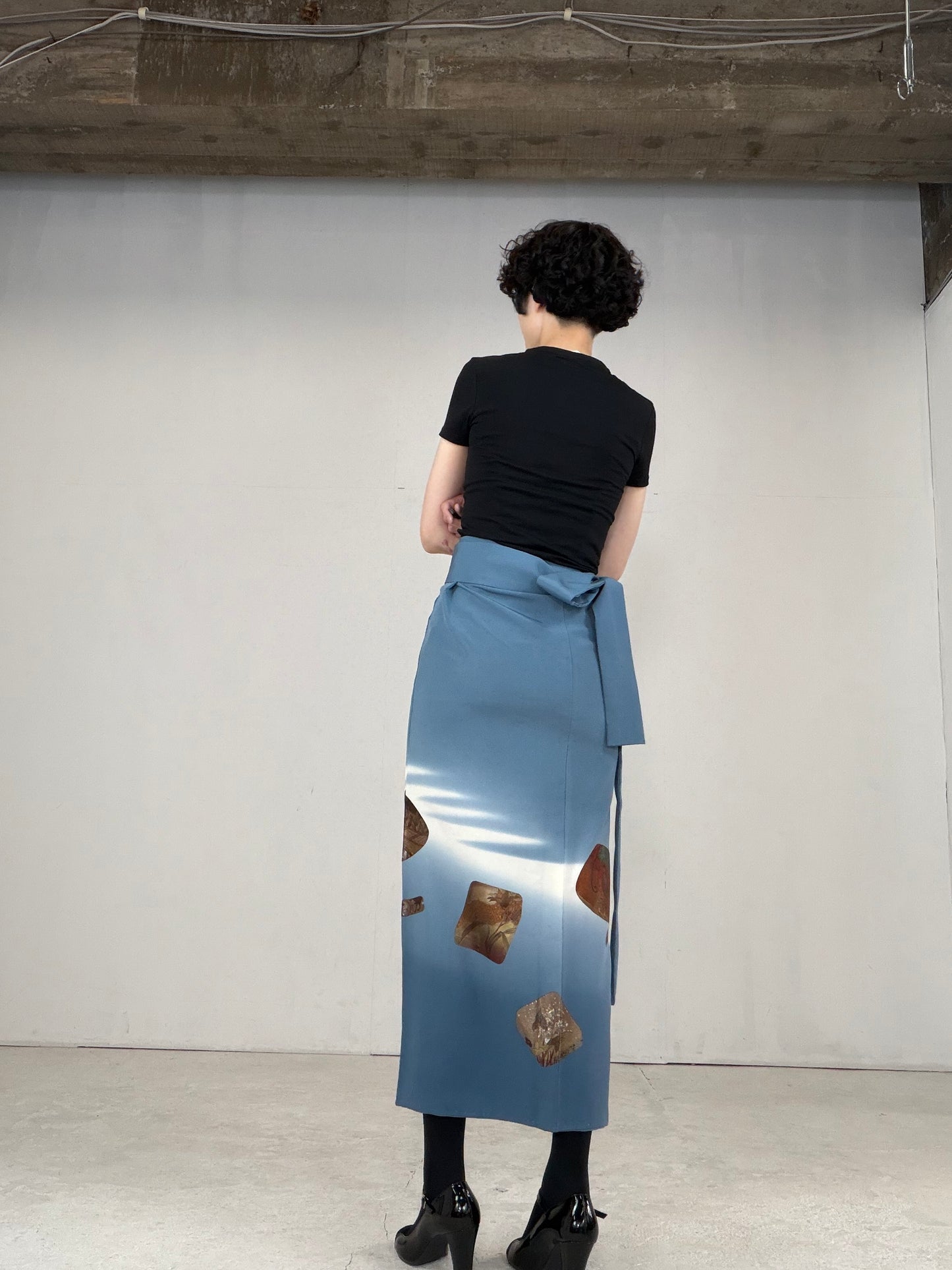 IROTOME SKIRT UPCYCLED FROM JAPANESE KIMONO "IRO128"
