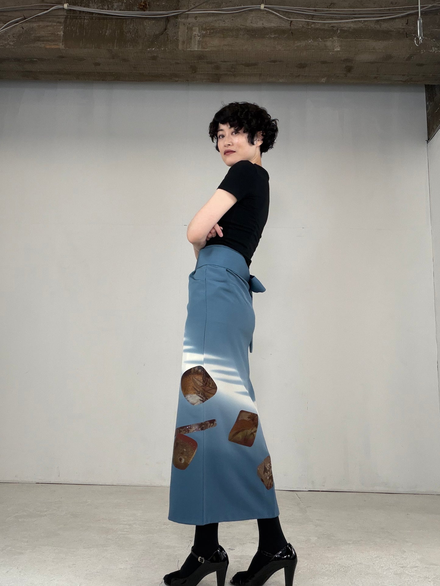 IROTOME SKIRT UPCYCLED FROM JAPANESE KIMONO "IRO128"