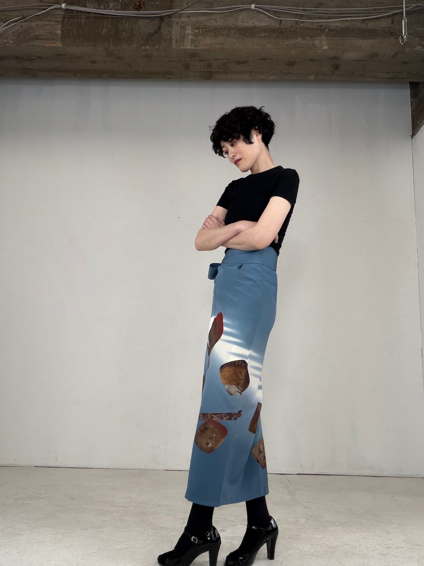 IROTOME SKIRT UPCYCLED FROM JAPANESE KIMONO "IRO128"