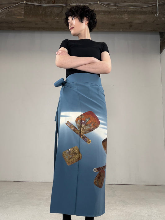IROTOME SKIRT UPCYCLED FROM JAPANESE KIMONO "IRO128"