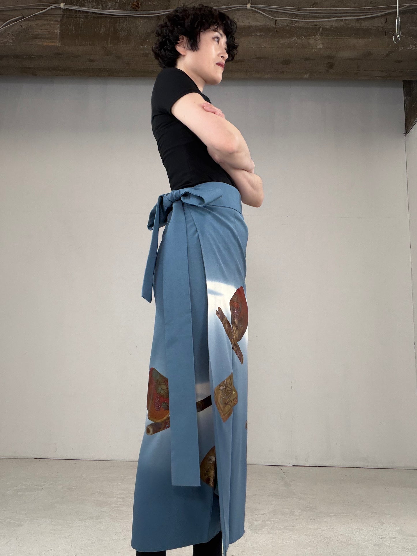 IROTOME SKIRT UPCYCLED FROM JAPANESE KIMONO "IRO128"