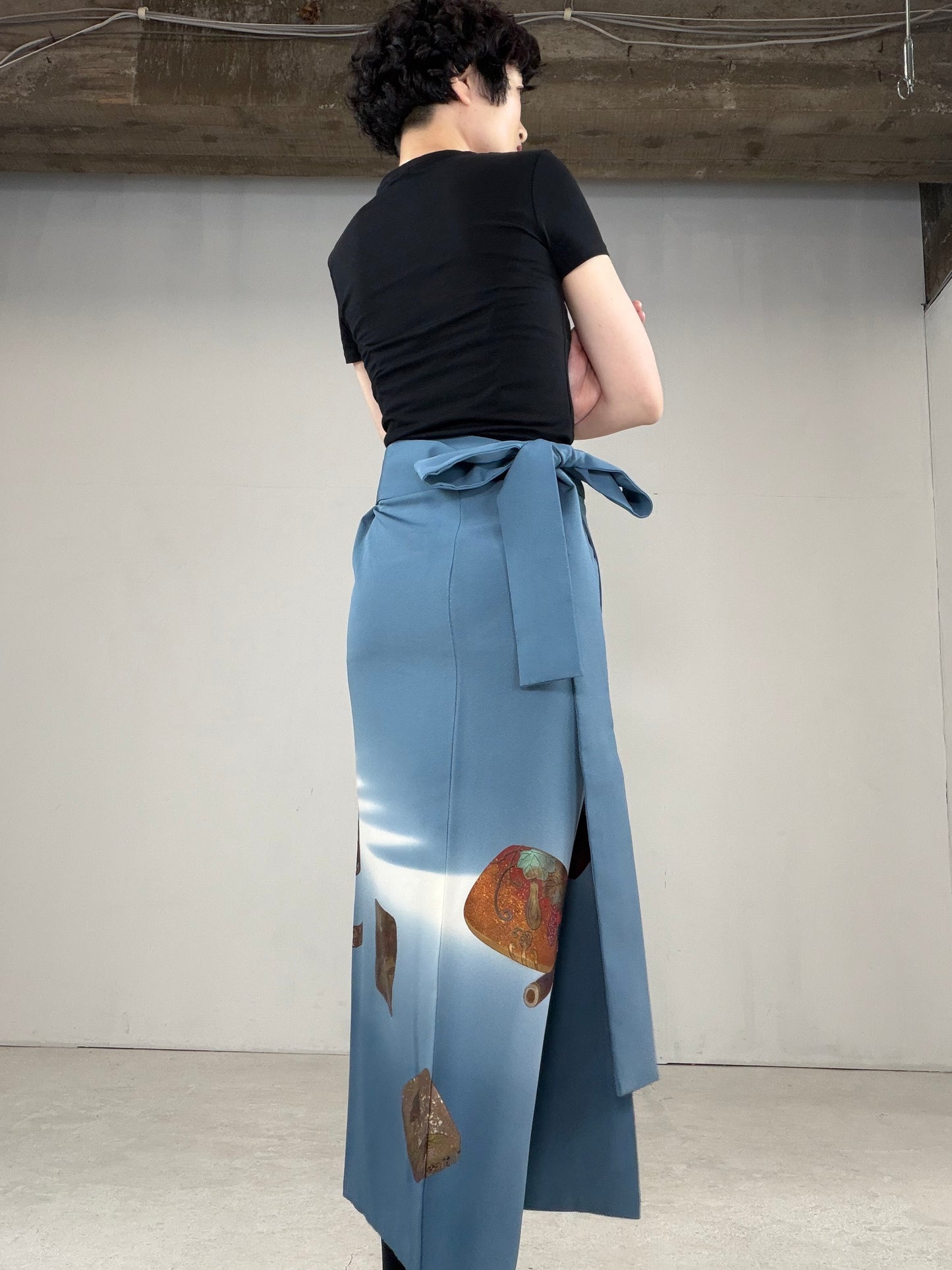IROTOME SKIRT UPCYCLED FROM JAPANESE KIMONO "IRO128"