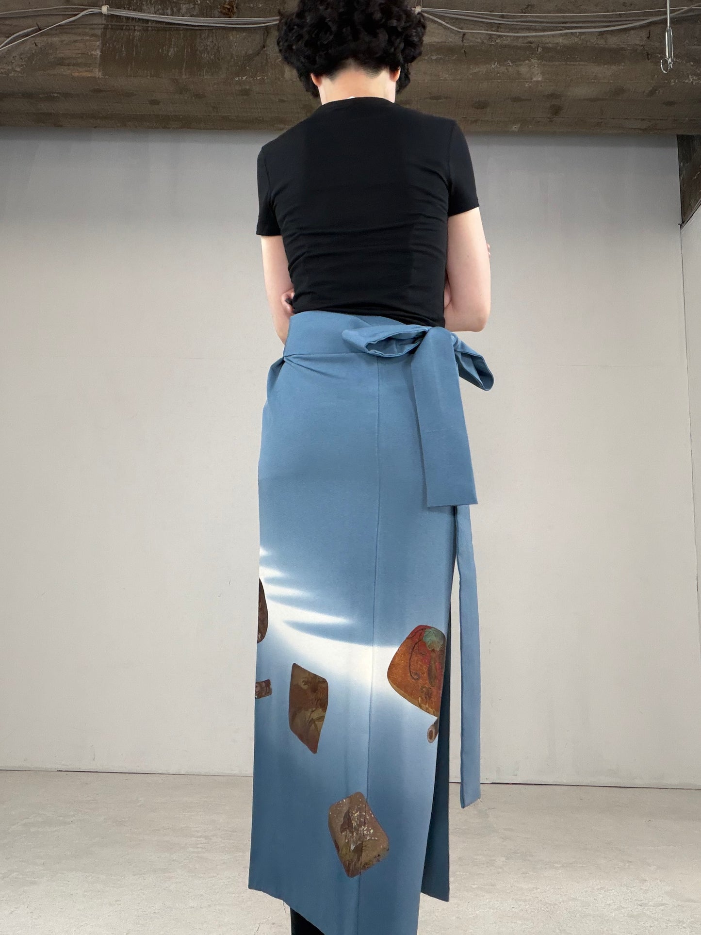 IROTOME SKIRT UPCYCLED FROM JAPANESE KIMONO "IRO128"