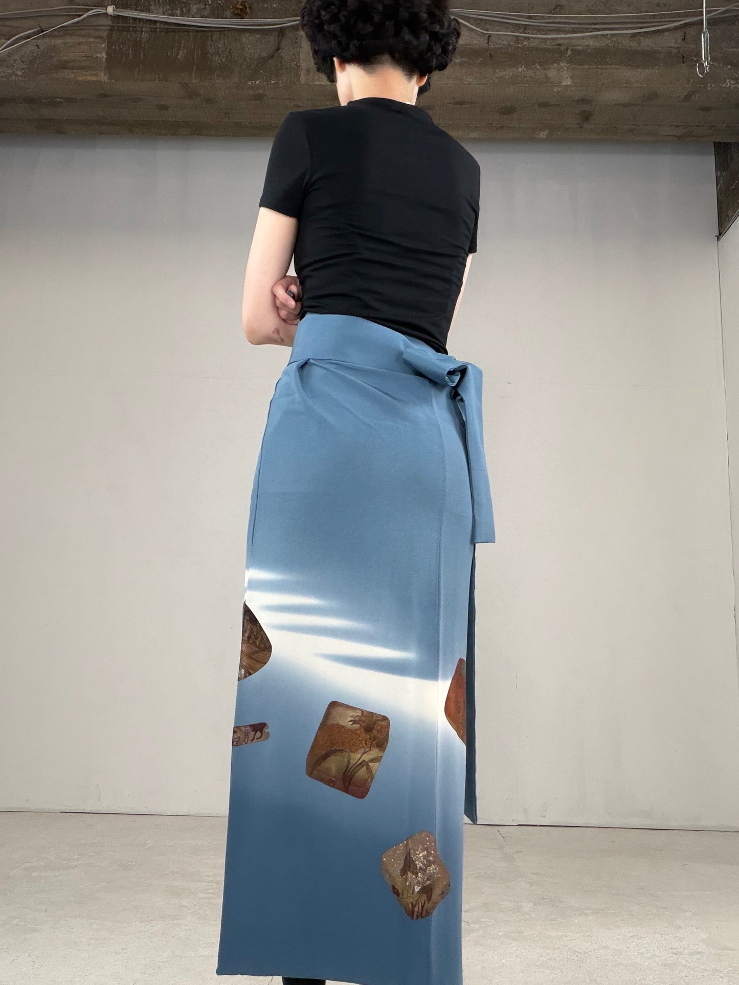 IROTOME SKIRT UPCYCLED FROM JAPANESE KIMONO "IRO128"