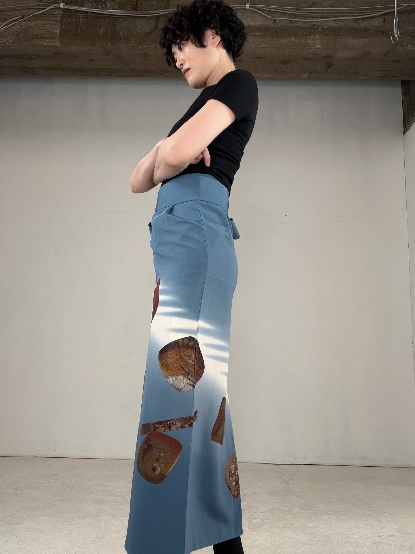 IROTOME SKIRT UPCYCLED FROM JAPANESE KIMONO "IRO128"