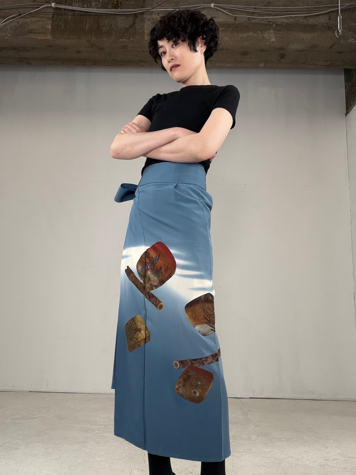 IROTOME SKIRT UPCYCLED FROM JAPANESE KIMONO "IRO128"