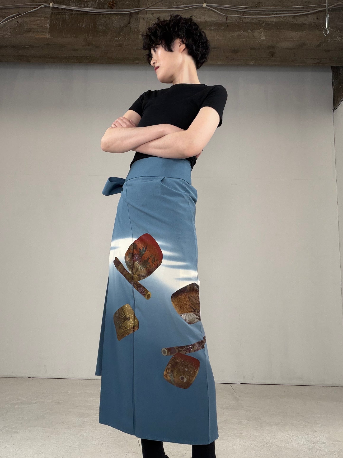 IROTOME SKIRT UPCYCLED FROM JAPANESE KIMONO "IRO128"