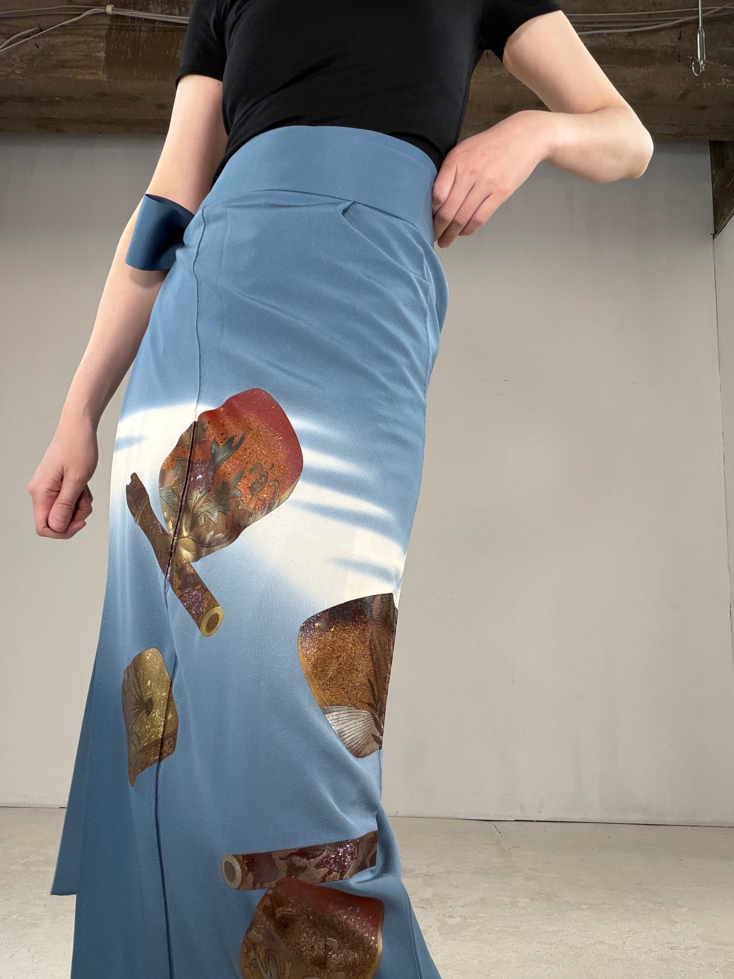 IROTOME SKIRT UPCYCLED FROM JAPANESE KIMONO "IRO128"