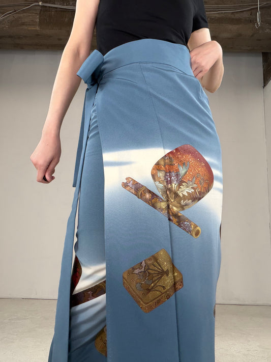 IROTOME SKIRT UPCYCLED FROM JAPANESE KIMONO "IRO128"