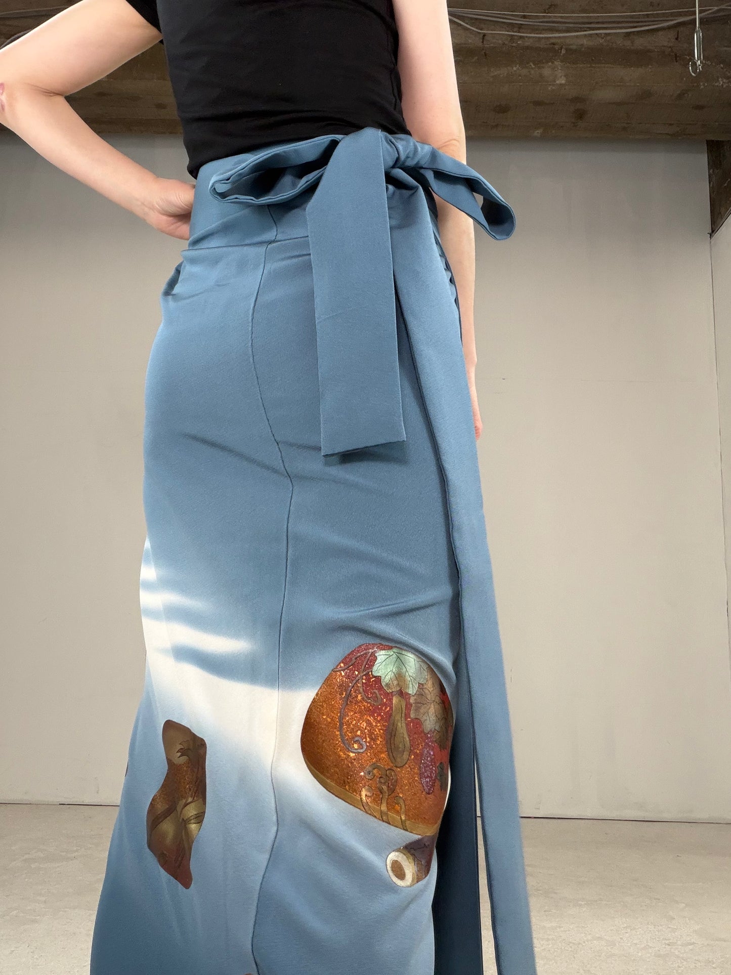 IROTOME SKIRT UPCYCLED FROM JAPANESE KIMONO "IRO128"