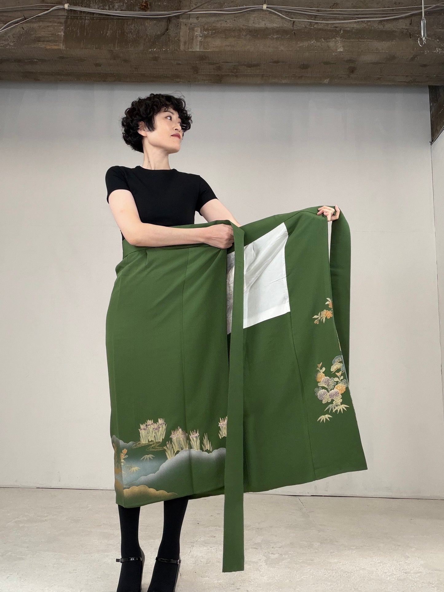 IROTOME SKIRT UPCYCLED FROM JAPANESE KIMONO "IRO127"