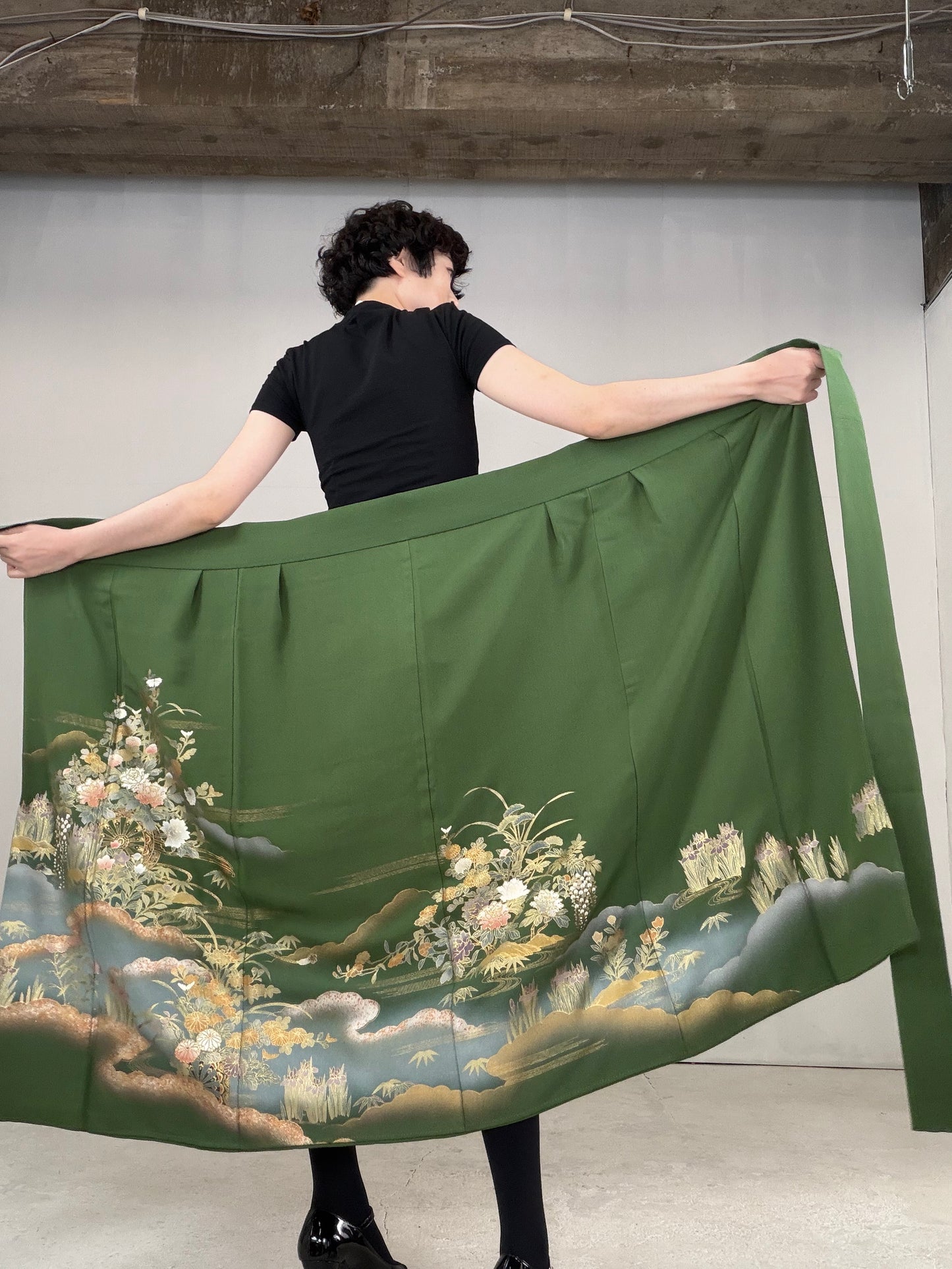 IROTOME SKIRT UPCYCLED FROM JAPANESE KIMONO "IRO127"