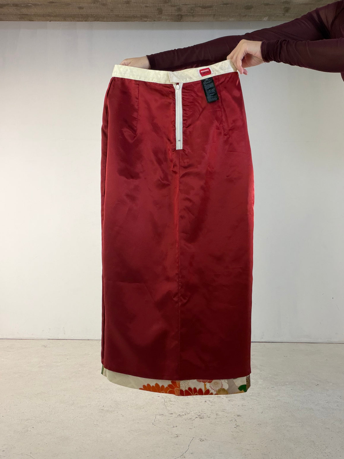 Kimono Skirt "SAI001" — Upcycled from Japanese Kimono Furisode
