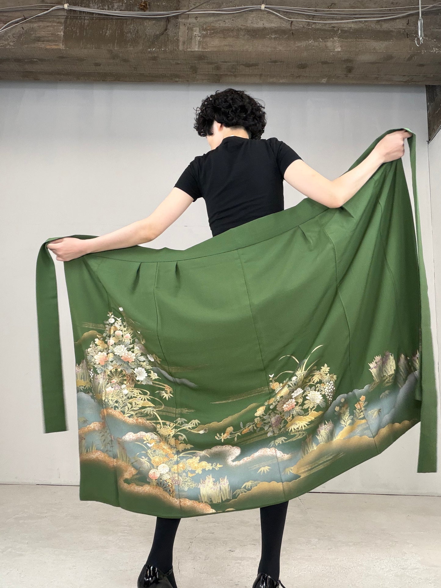 IROTOME SKIRT UPCYCLED FROM JAPANESE KIMONO "IRO127"