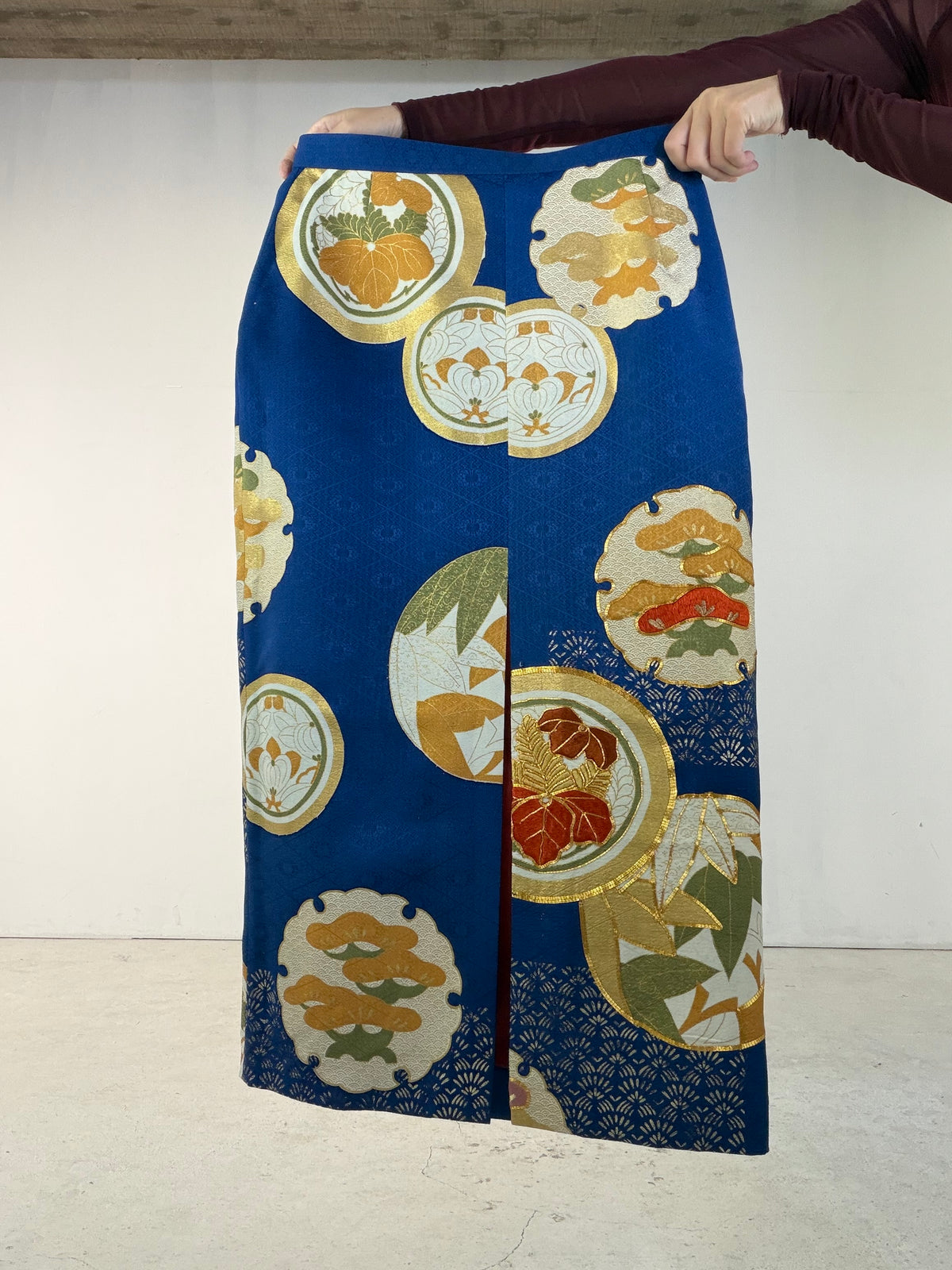 Kimono Skirt "SAI002" — Upcycled from Japanese Kimono Furisode