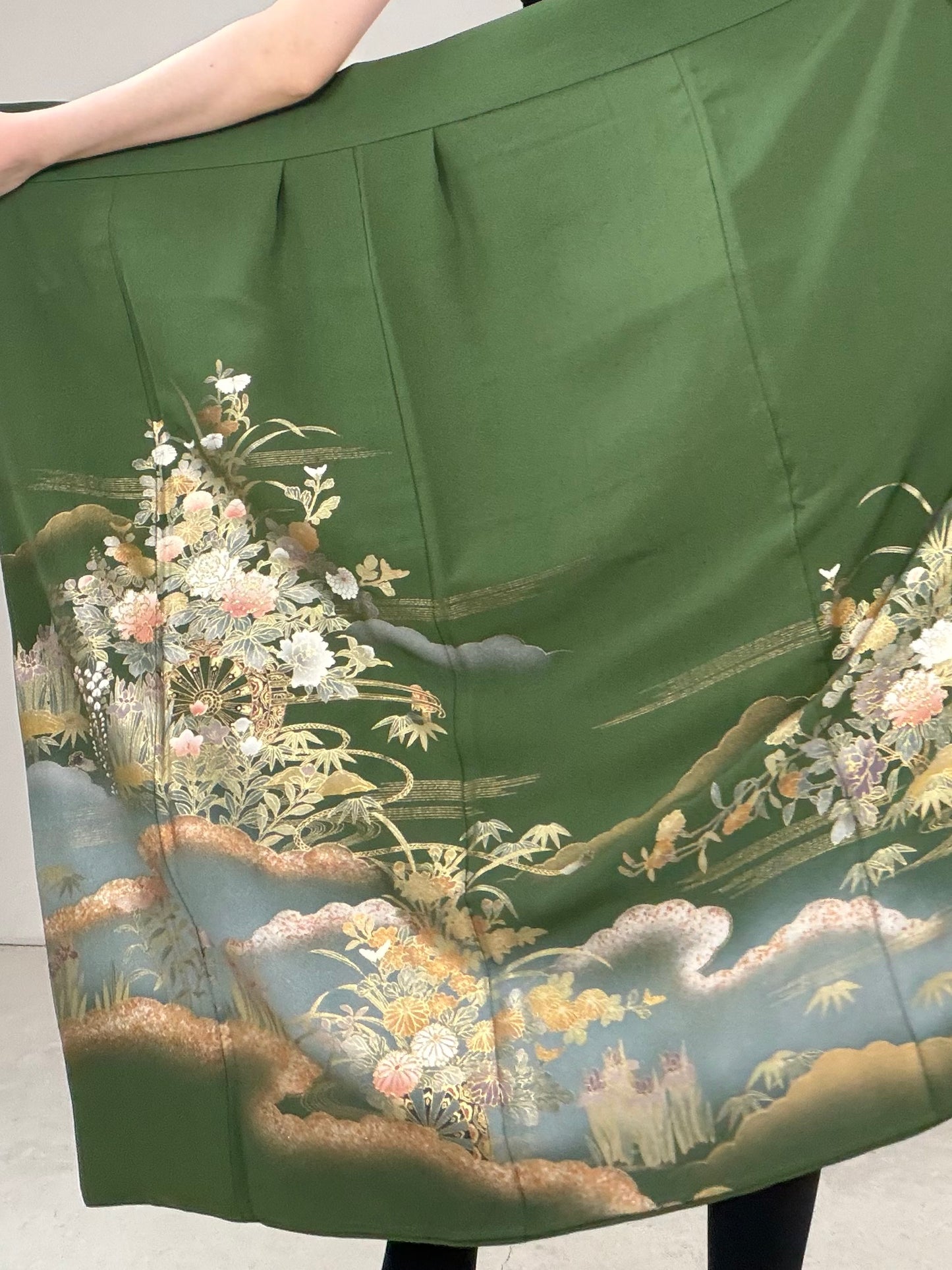 IROTOME SKIRT UPCYCLED FROM JAPANESE KIMONO "IRO127"