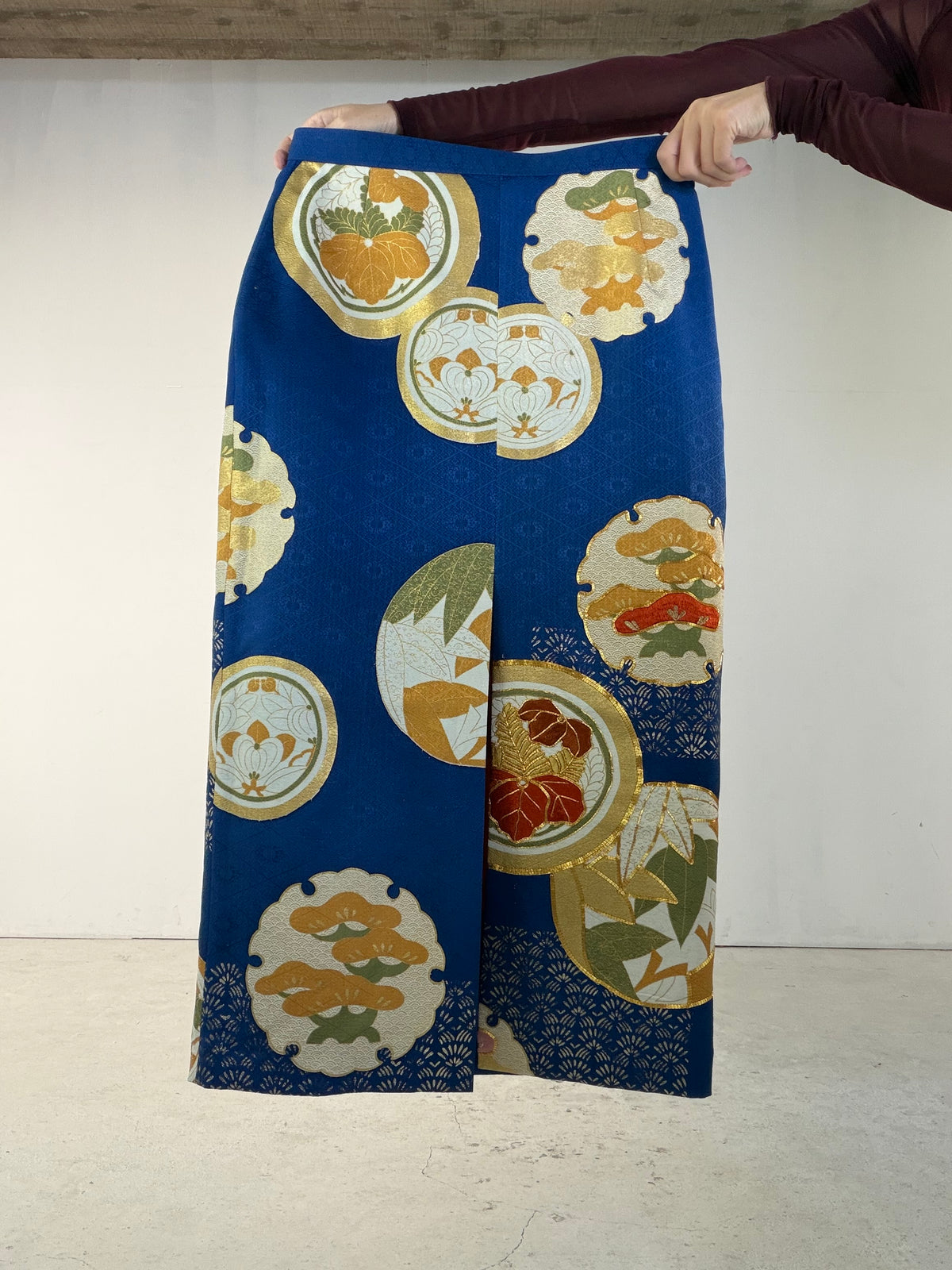 Kimono Skirt "SAI002" — Upcycled from Japanese Kimono Furisode