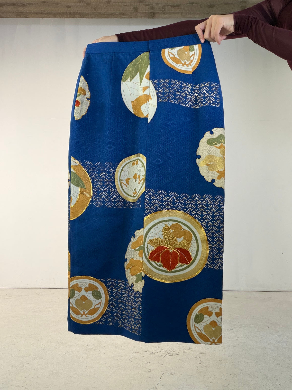 Kimono Skirt "SAI002" — Upcycled from Japanese Kimono Furisode