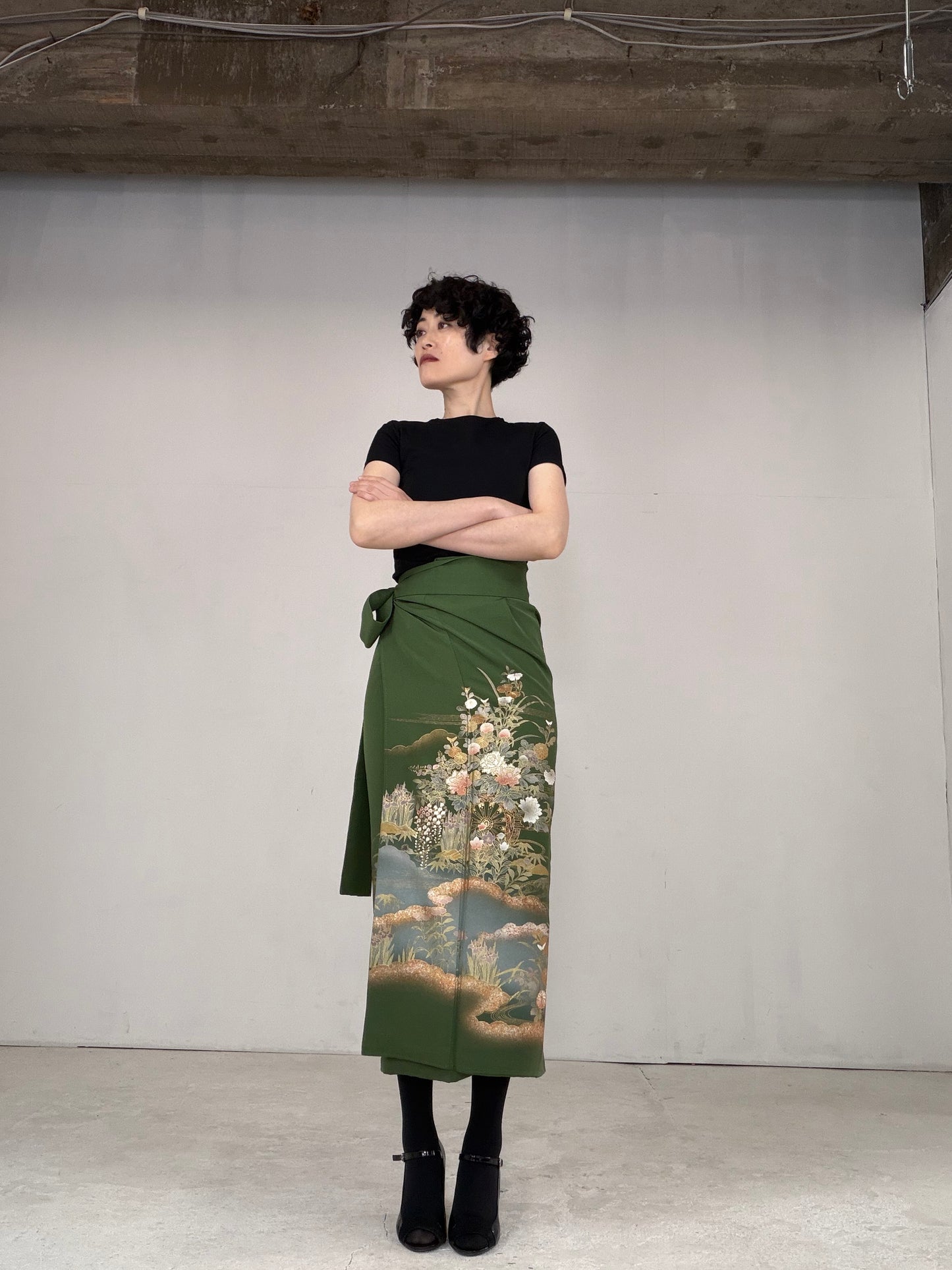 IROTOME SKIRT UPCYCLED FROM JAPANESE KIMONO "IRO127"