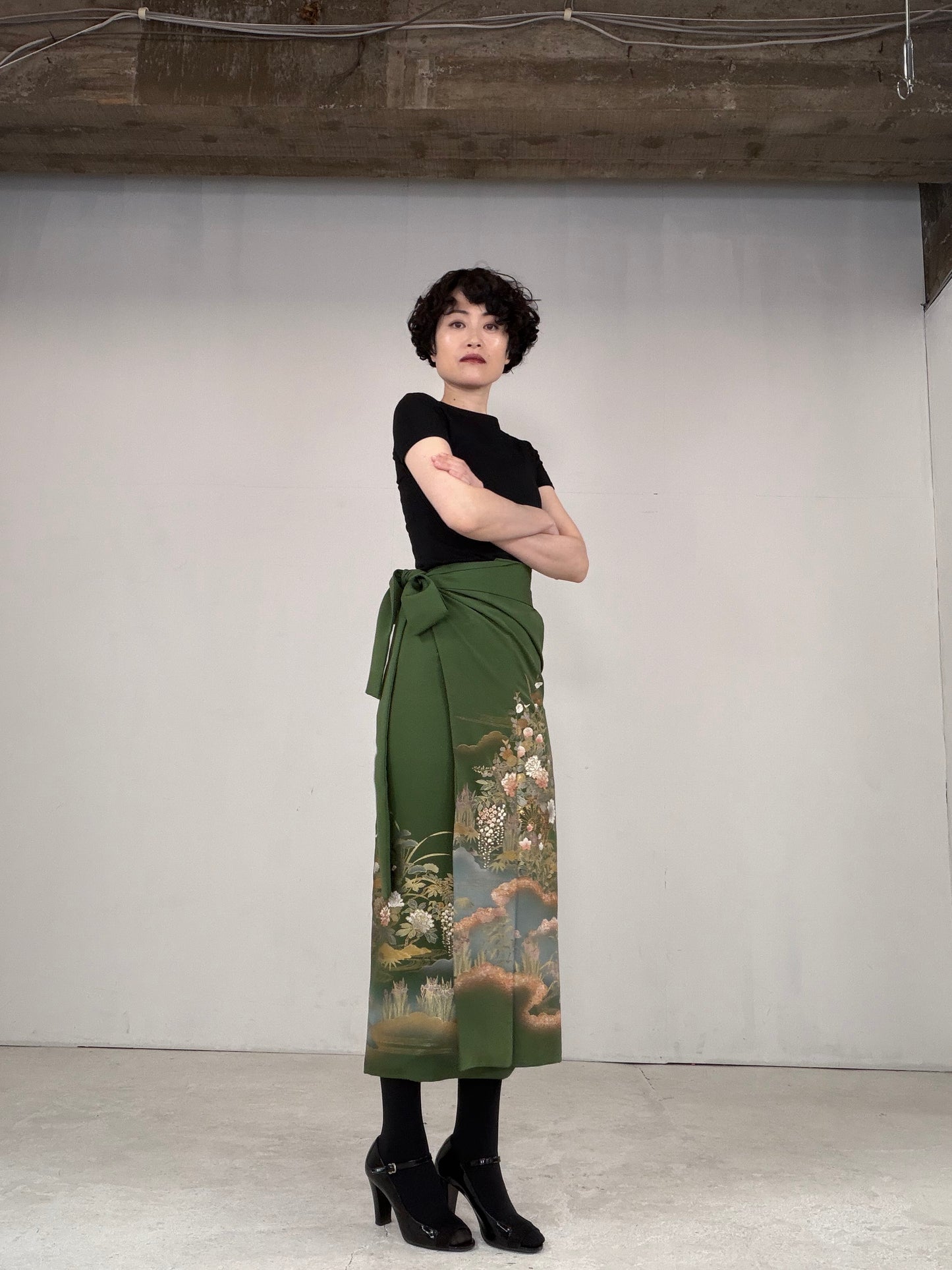 IROTOME SKIRT UPCYCLED FROM JAPANESE KIMONO "IRO127"