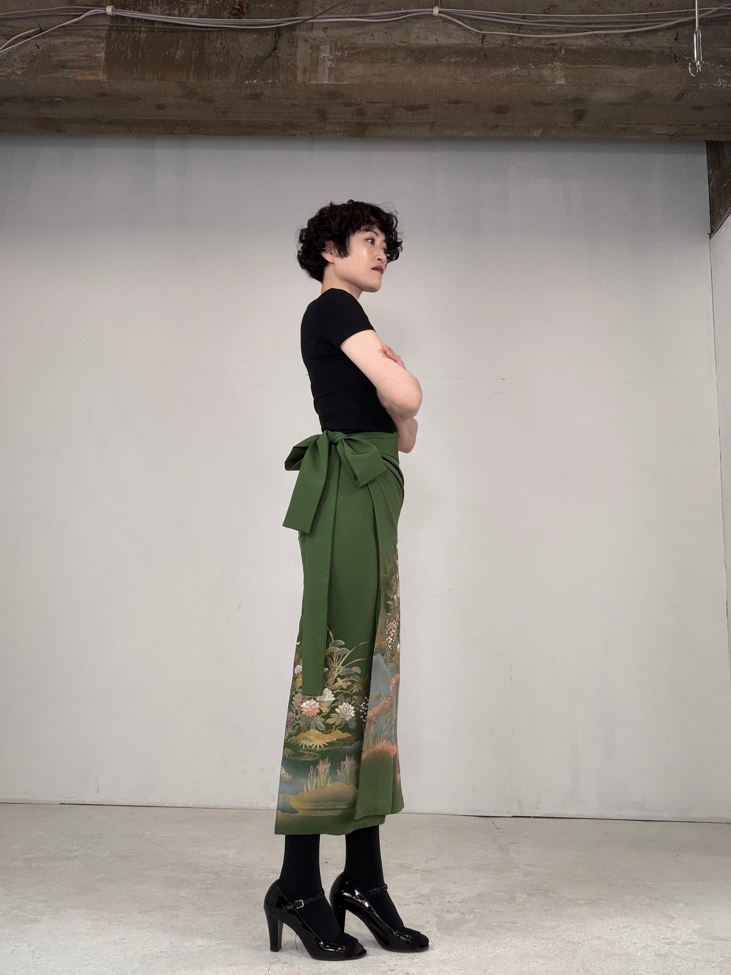 IROTOME SKIRT UPCYCLED FROM JAPANESE KIMONO "IRO127"