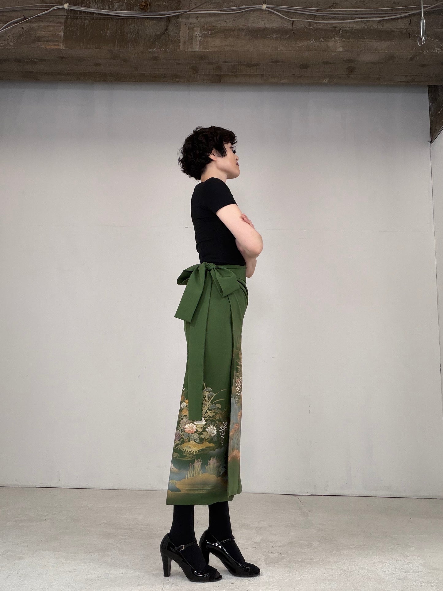IROTOME SKIRT UPCYCLED FROM JAPANESE KIMONO "IRO127"