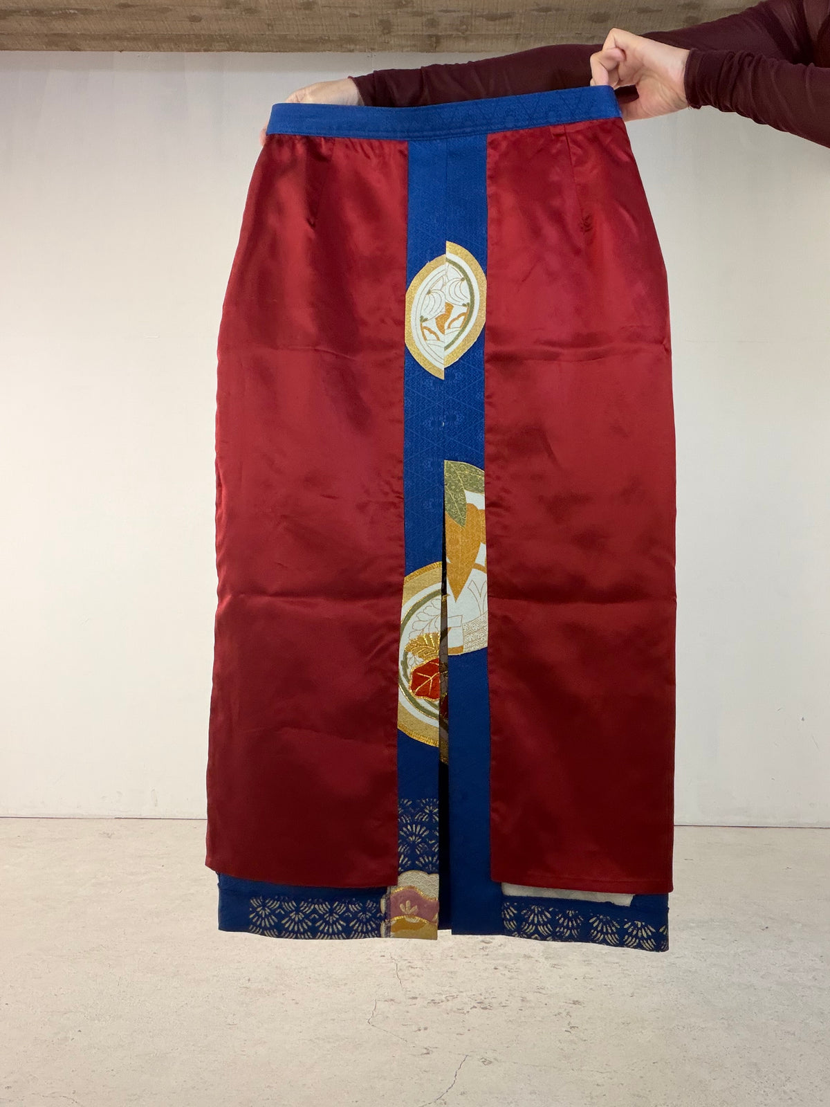 Kimono Skirt "SAI002" — Upcycled from Japanese Kimono Furisode