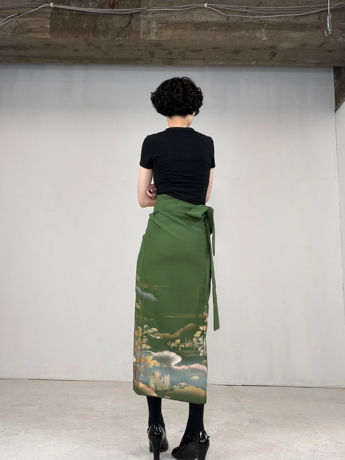 IROTOME SKIRT UPCYCLED FROM JAPANESE KIMONO "IRO127"
