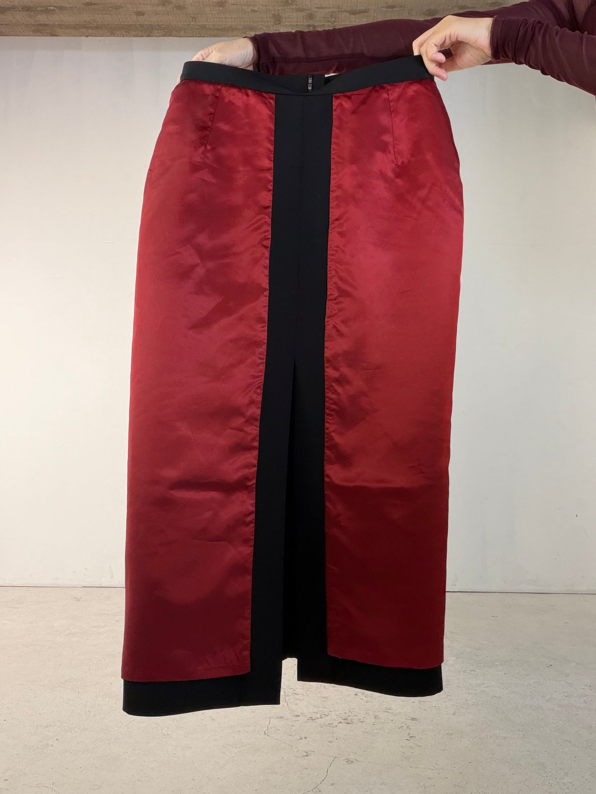 Kimono Skirt "SAI004" — Upcycled from Japanese Kimono Black Haori