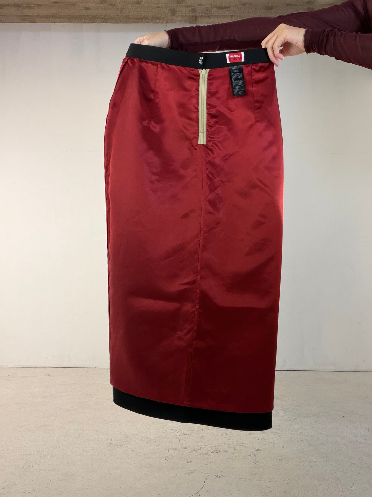 Kimono Skirt "SAI004" — Upcycled from Japanese Kimono Black Haori