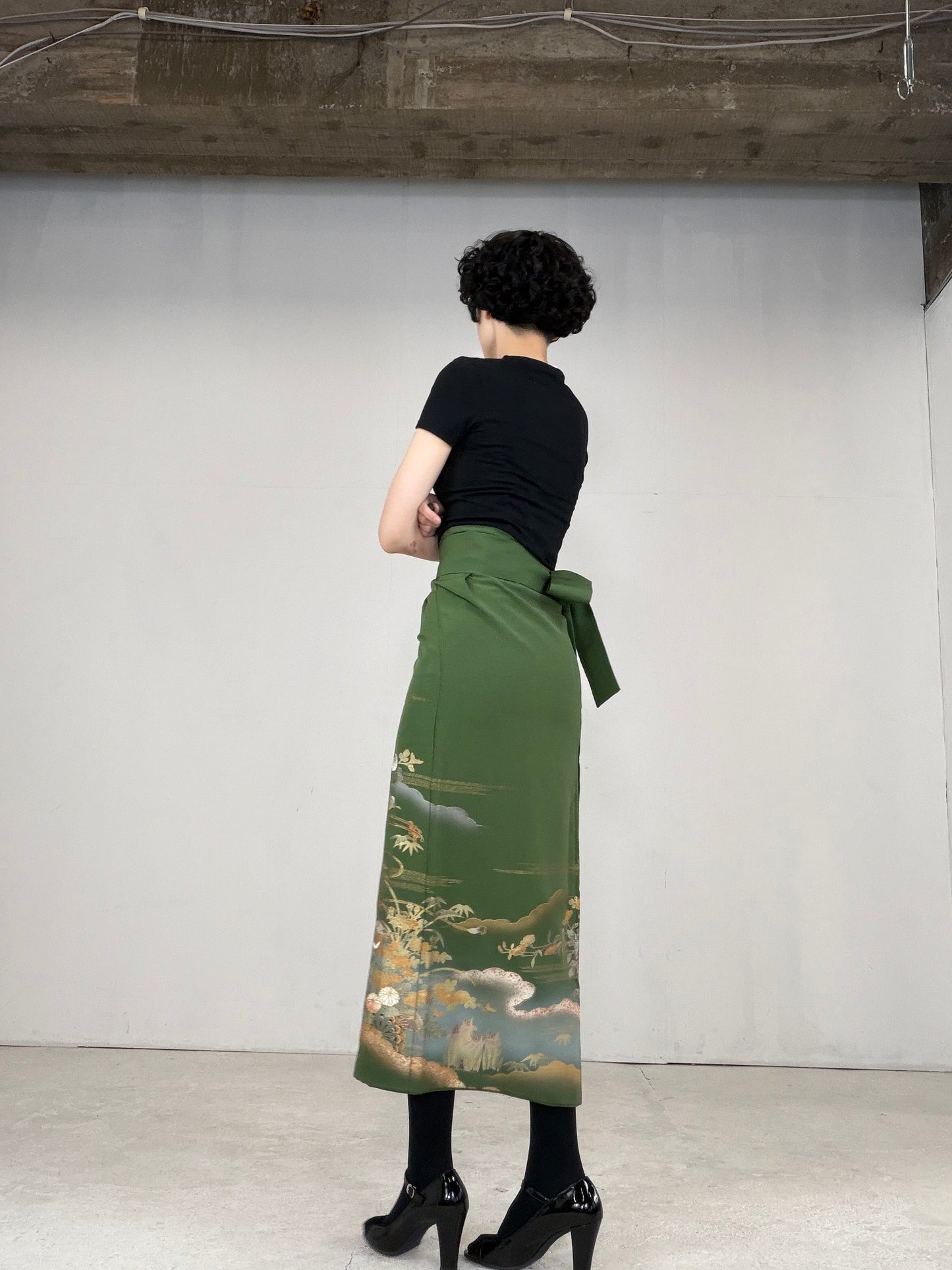 IROTOME SKIRT UPCYCLED FROM JAPANESE KIMONO "IRO127"