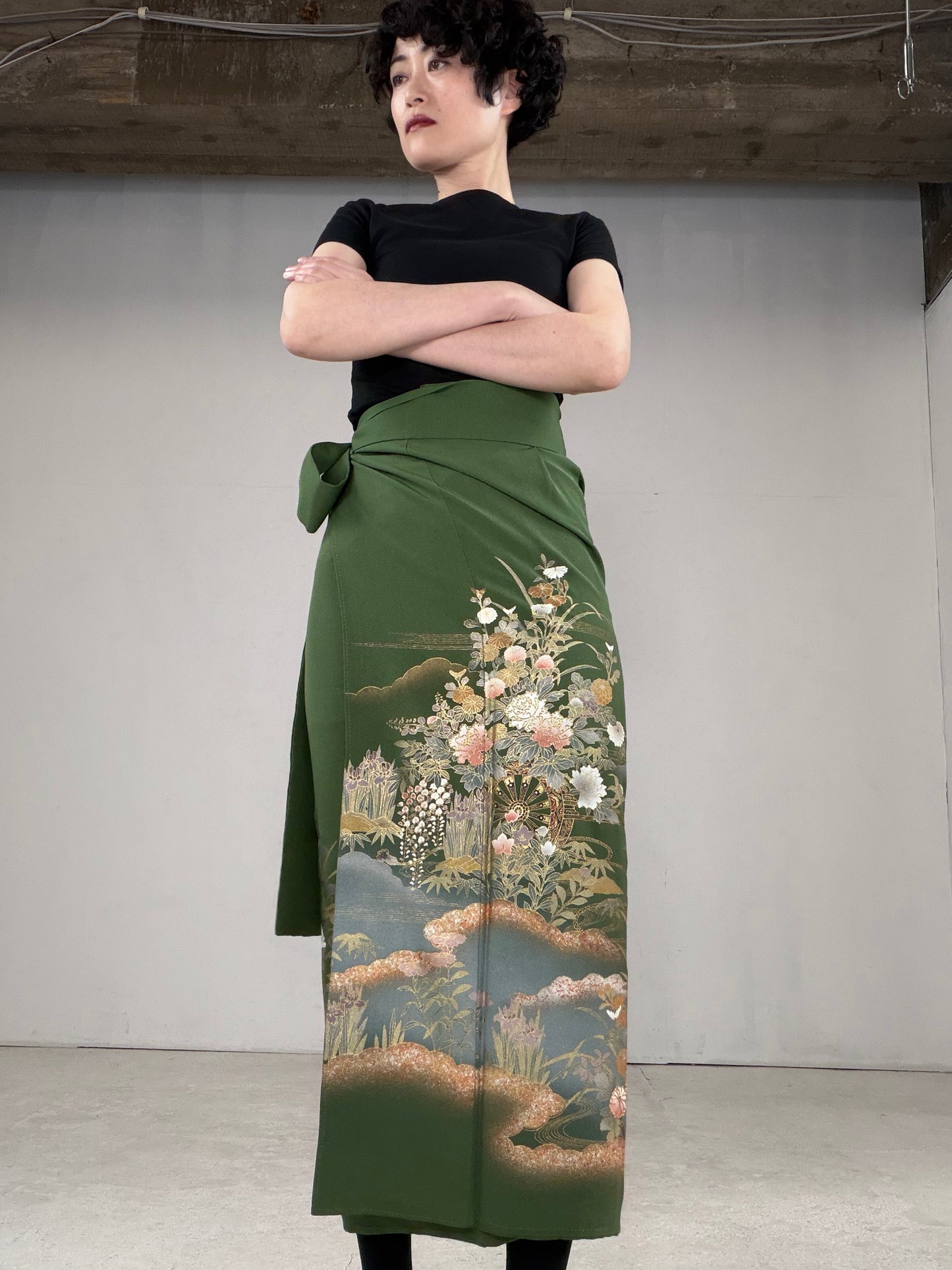 IROTOME SKIRT UPCYCLED FROM JAPANESE KIMONO "IRO127"