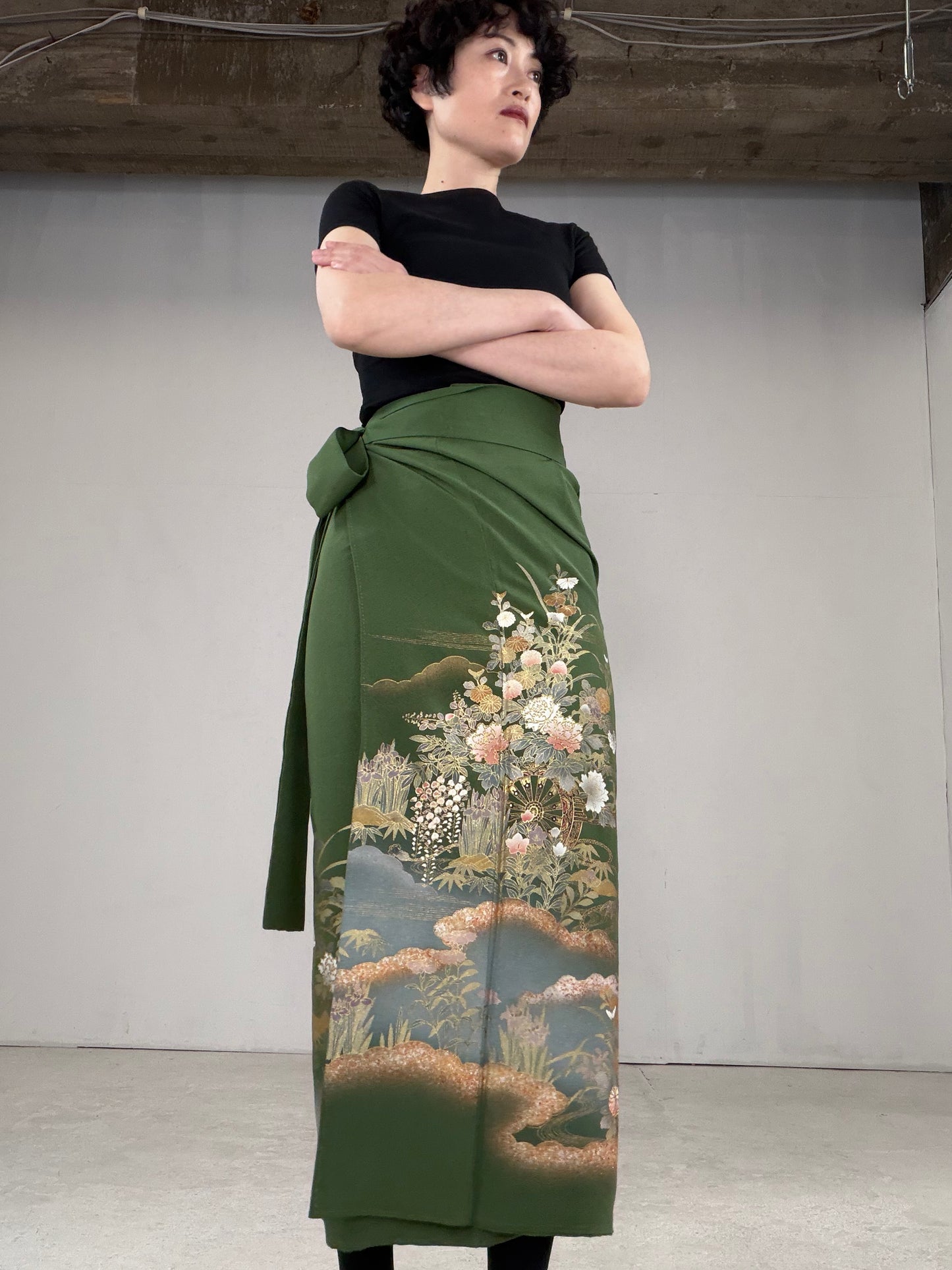 IROTOME SKIRT UPCYCLED FROM JAPANESE KIMONO "IRO127"