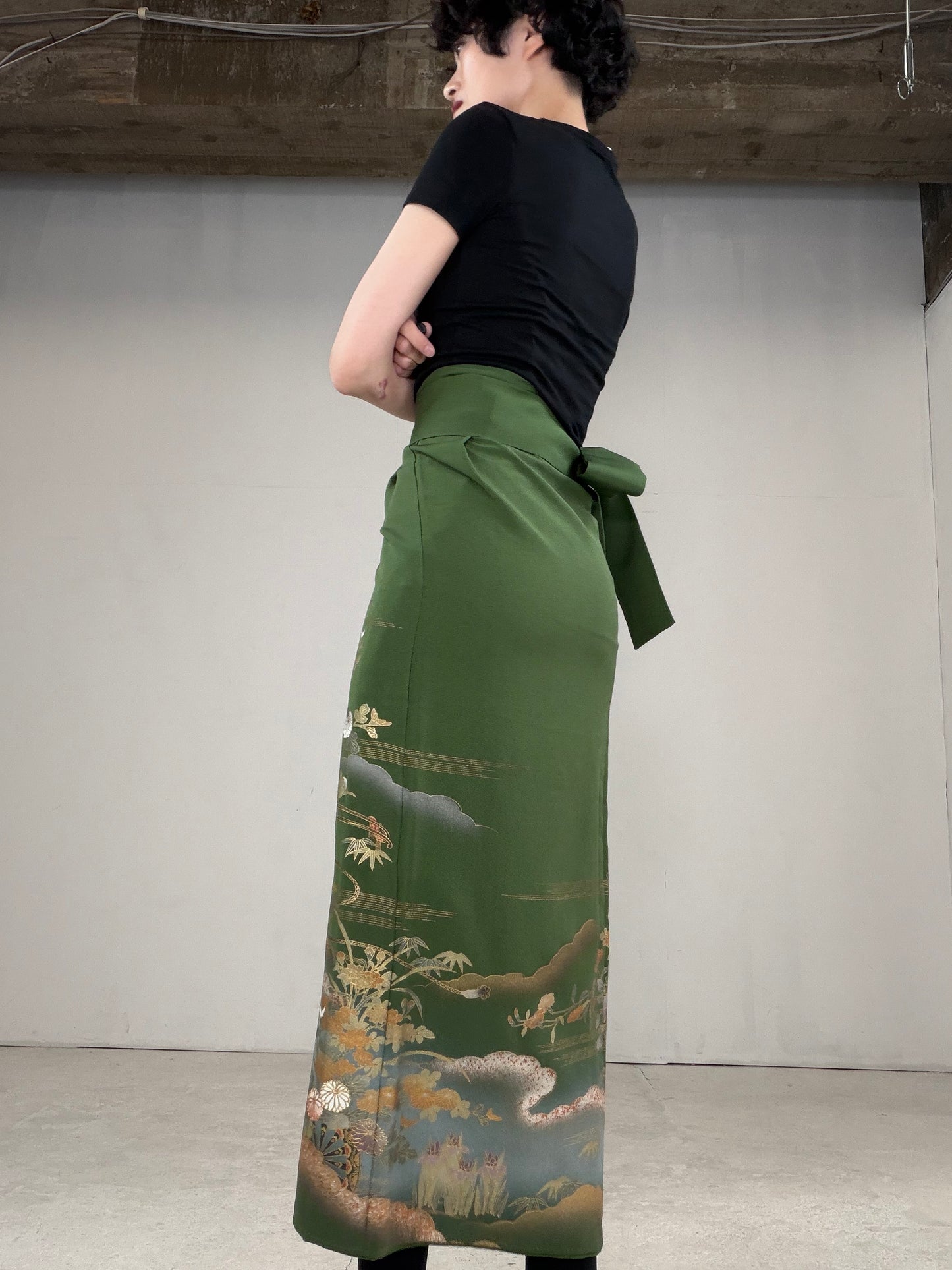 IROTOME SKIRT UPCYCLED FROM JAPANESE KIMONO "IRO127"