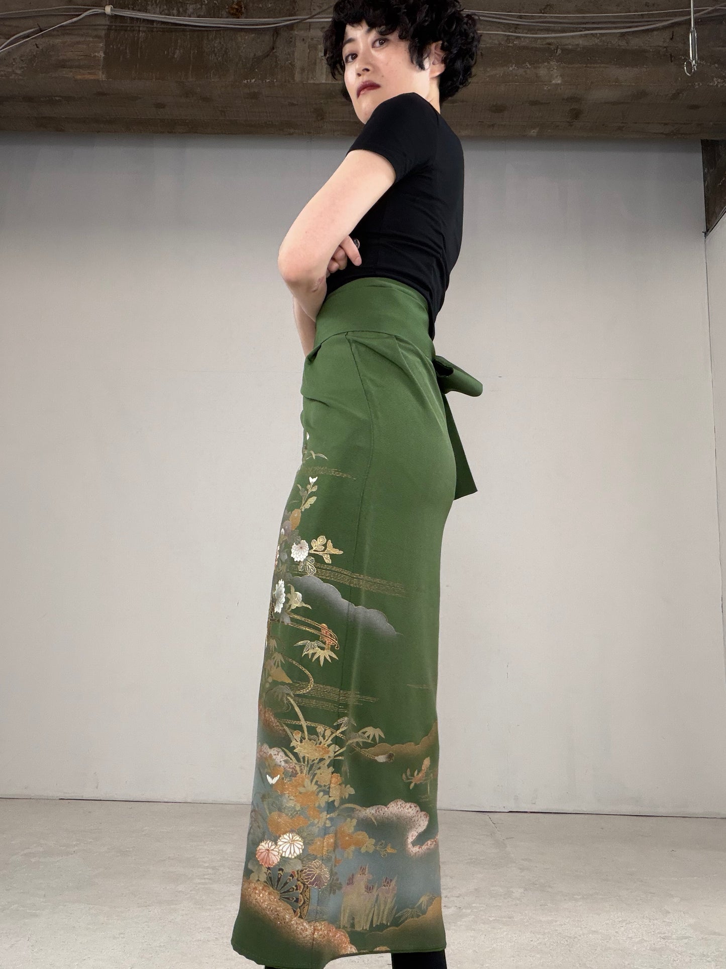 IROTOME SKIRT UPCYCLED FROM JAPANESE KIMONO "IRO127"